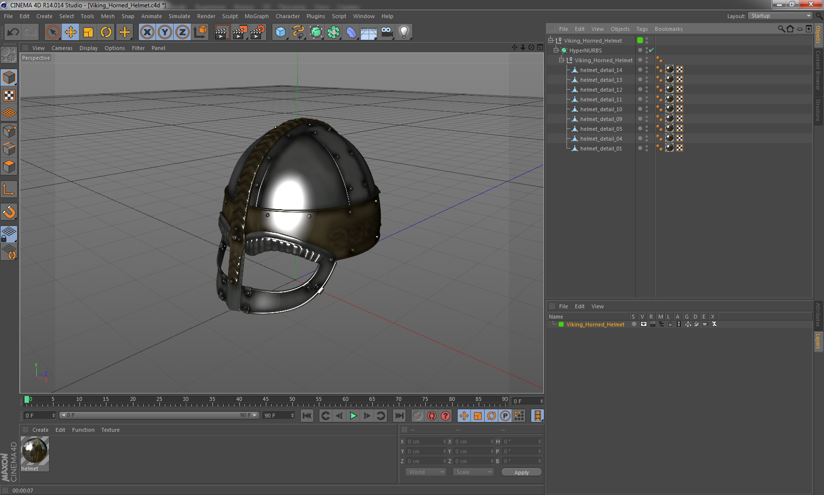 3D model Viking Horned Helmet