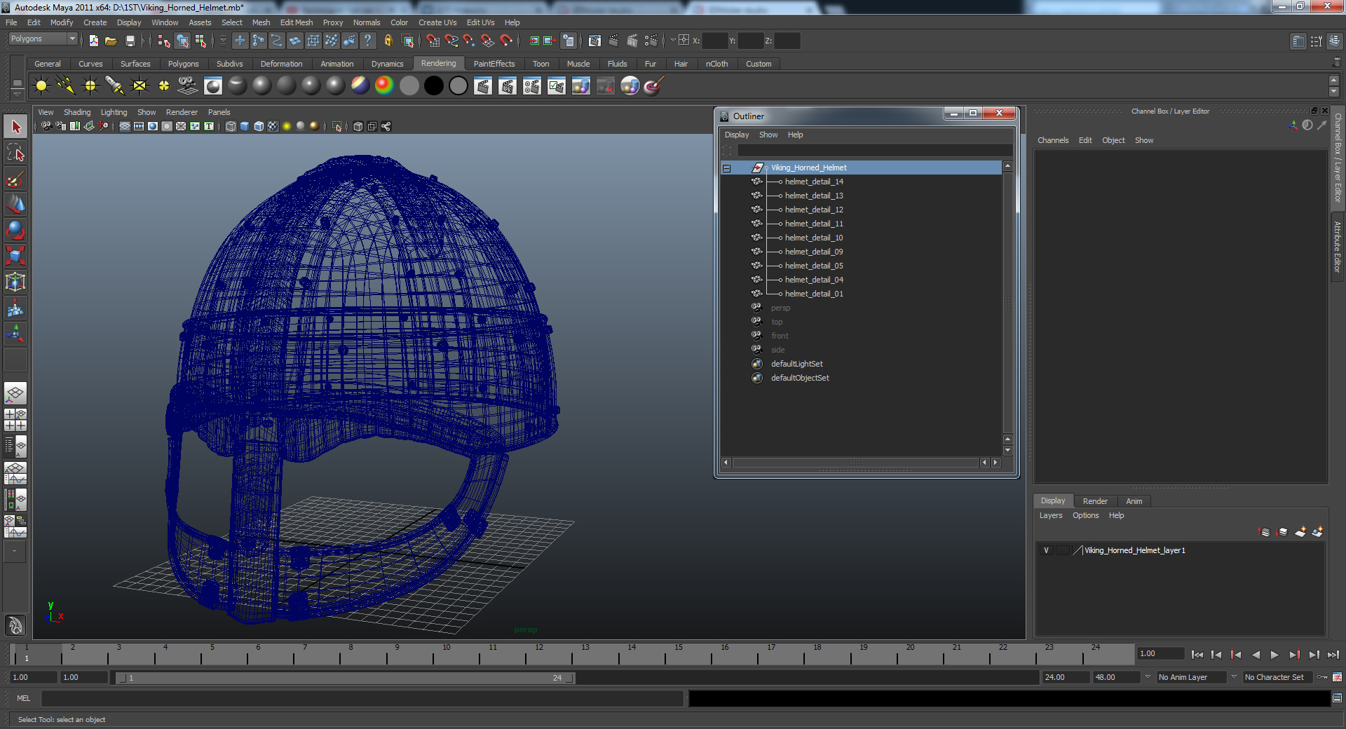 3D model Viking Horned Helmet