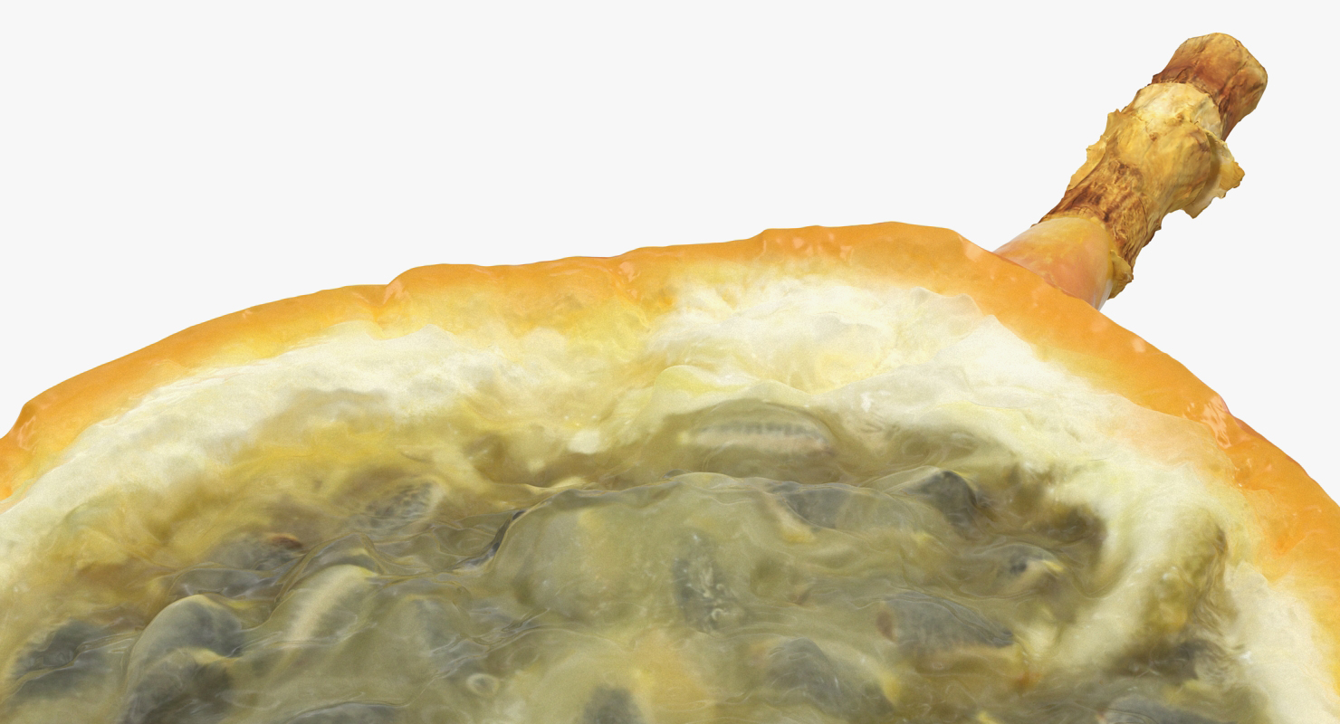 Granadilla Whole and Slice Fruit 3D