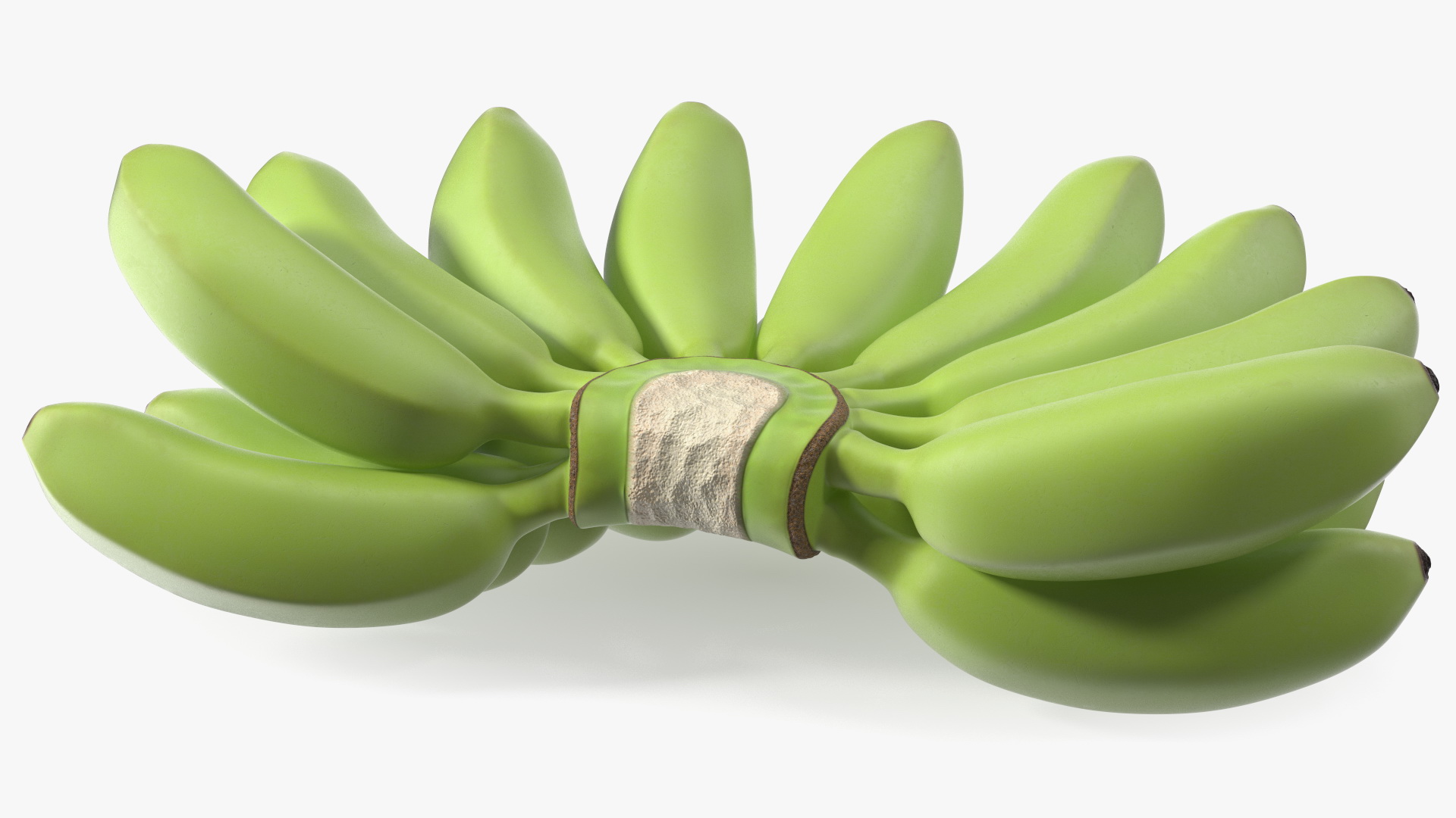 3D model Unripe Green Banana Bunch