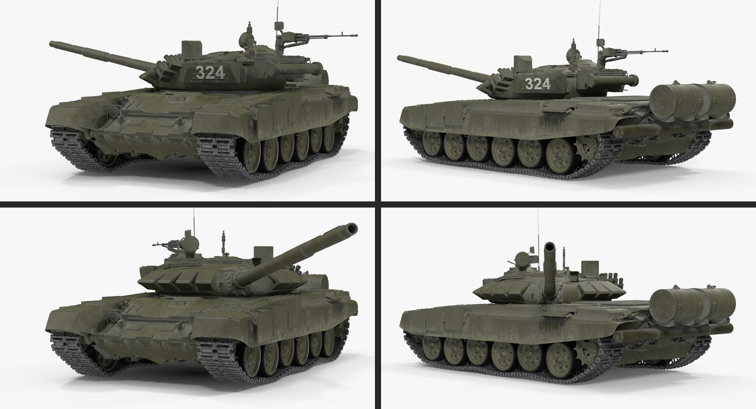 T 72B3 Soviet Main Battle Tank Rigged 3D