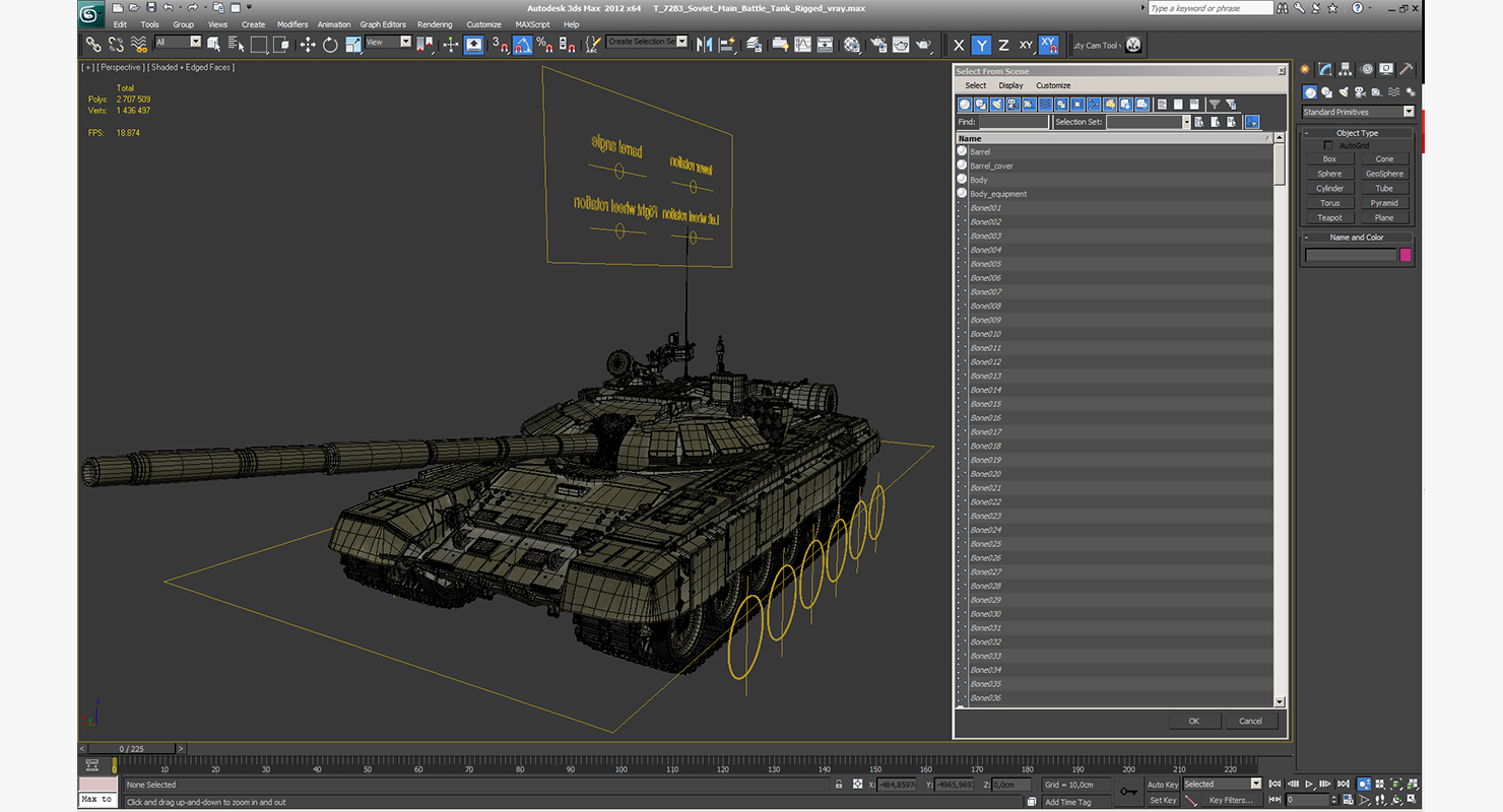 T 72B3 Soviet Main Battle Tank Rigged 3D