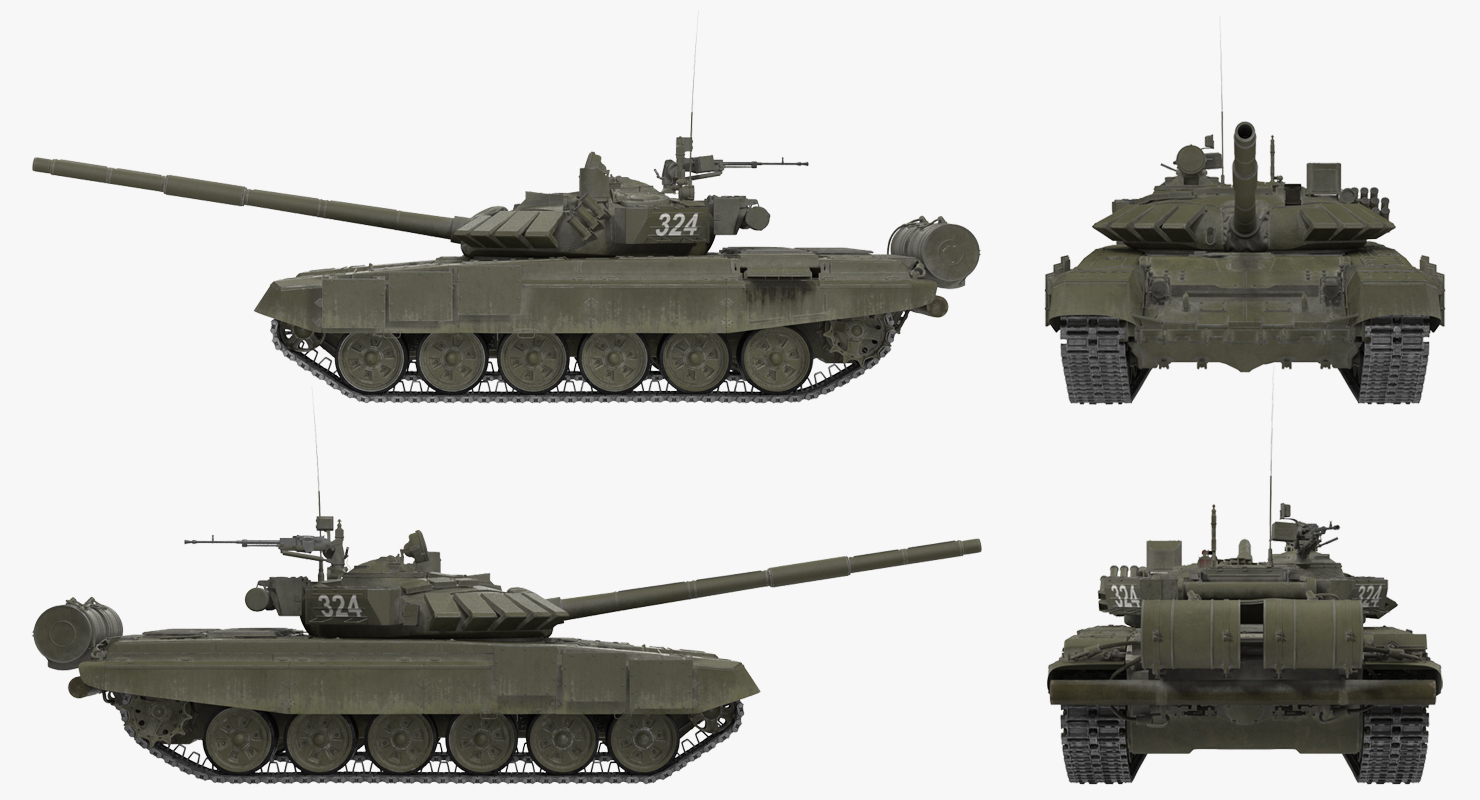 T 72B3 Soviet Main Battle Tank Rigged 3D
