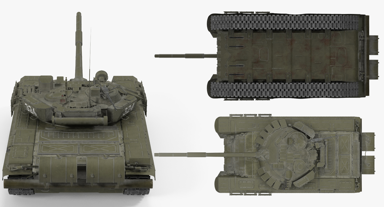 T 72B3 Soviet Main Battle Tank Rigged 3D
