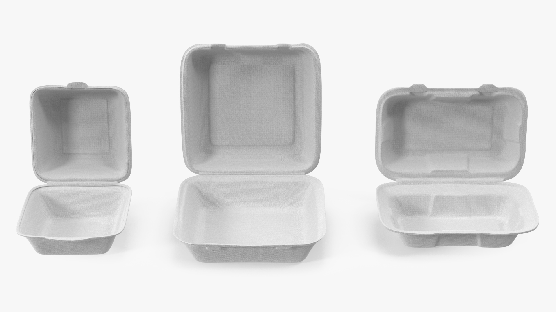 3D Open Food Container Set model