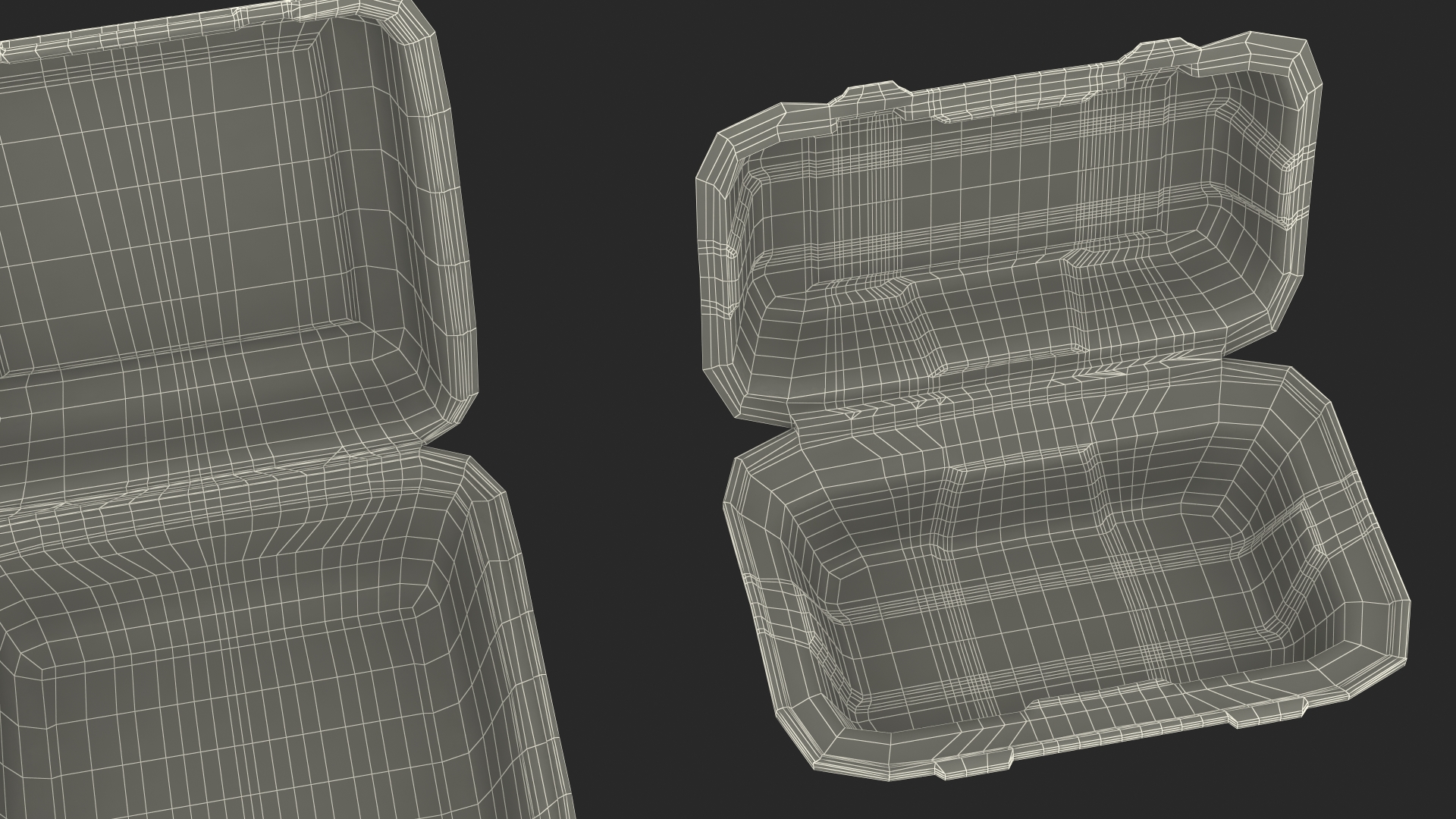 3D Open Food Container Set model