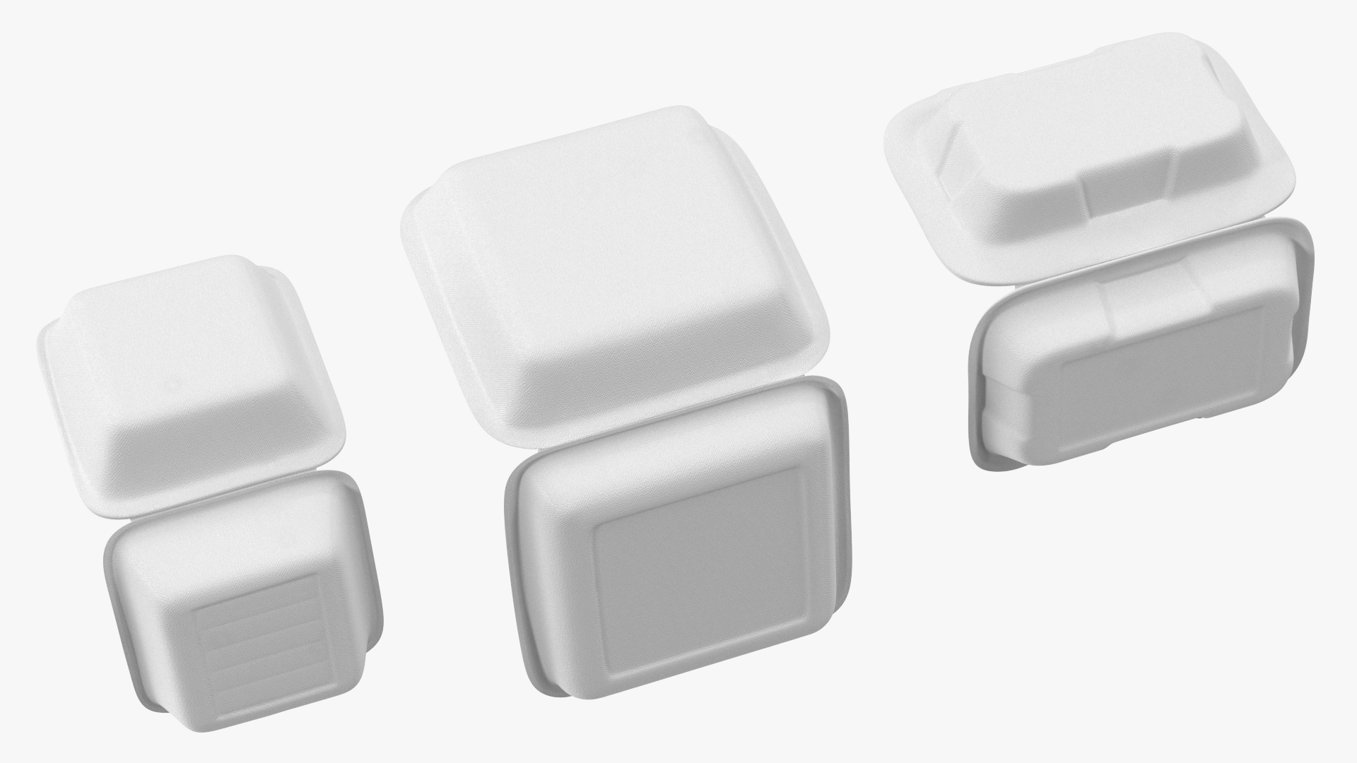 3D Open Food Container Set model