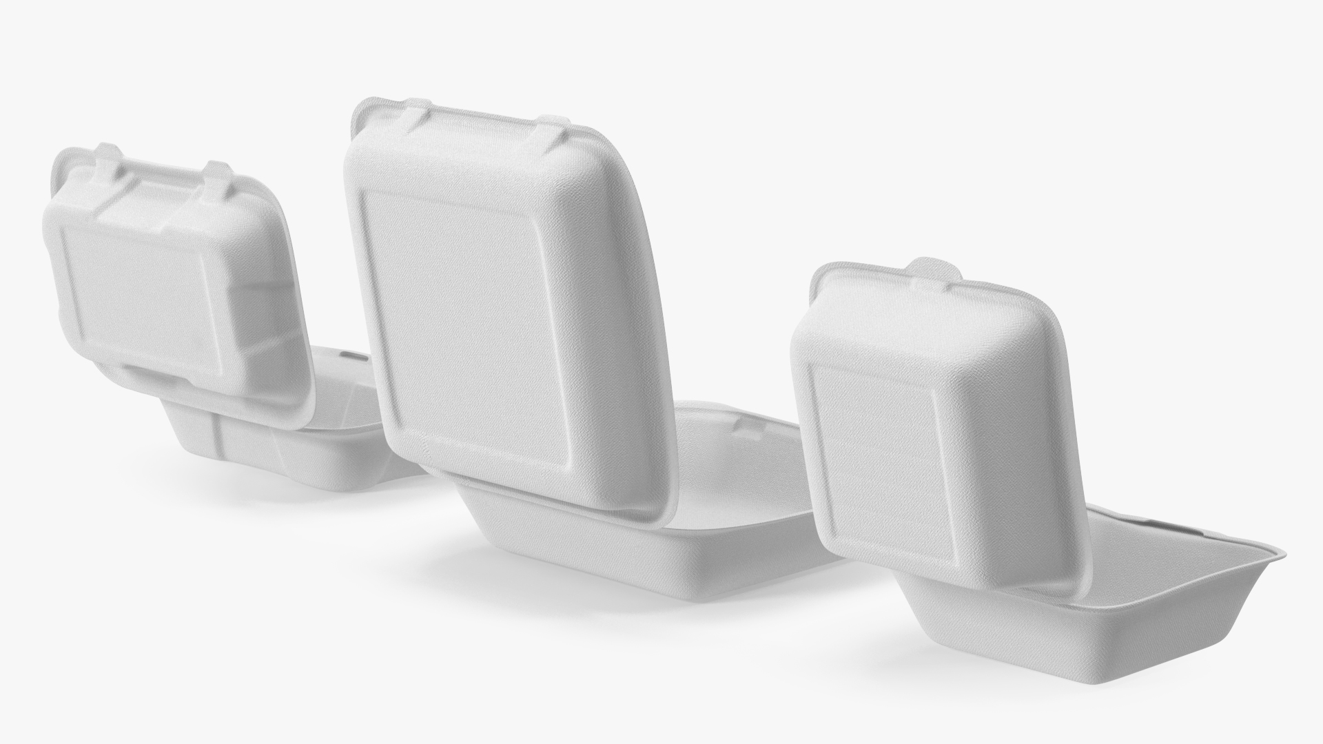 3D Open Food Container Set model