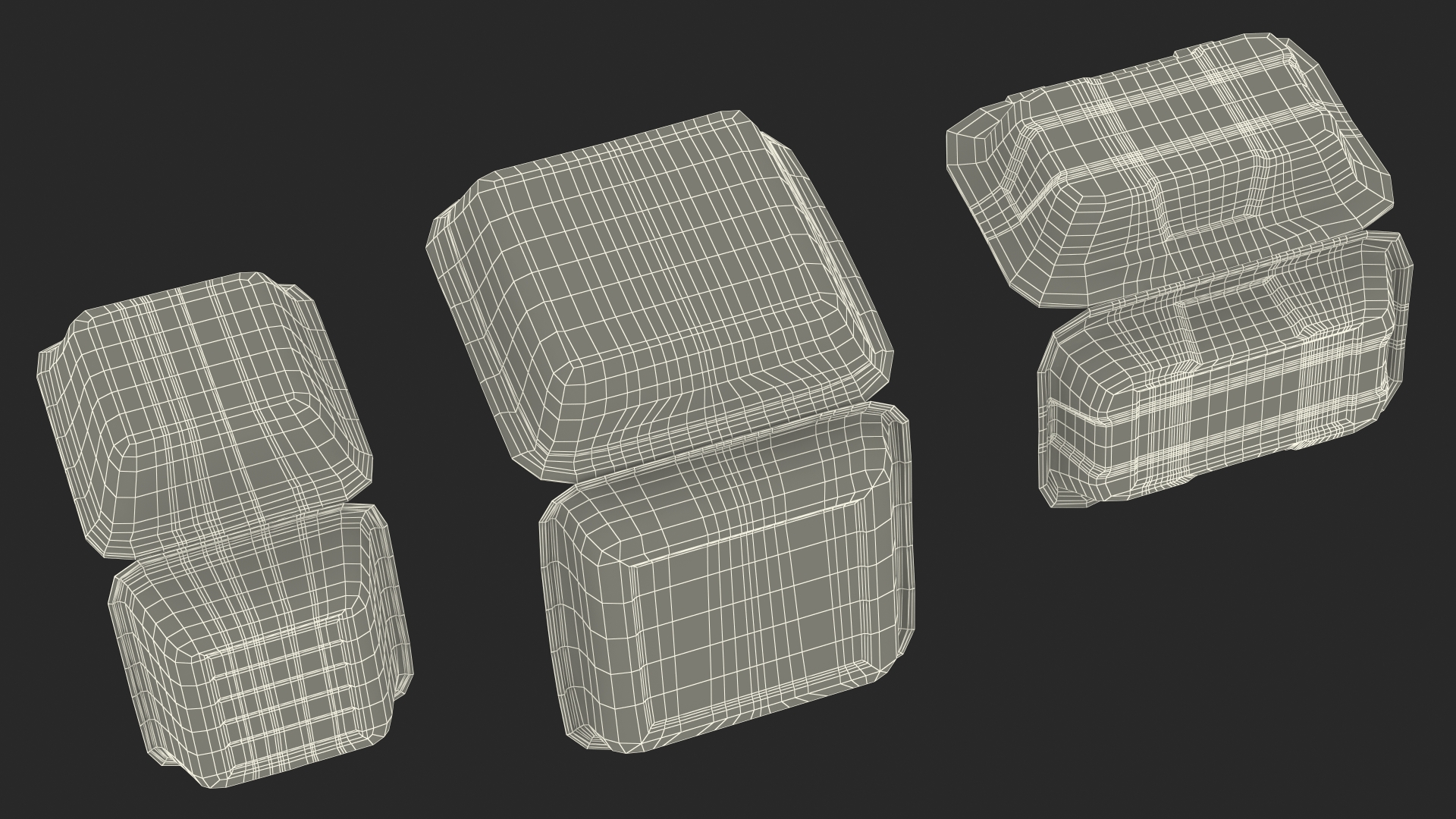 3D Open Food Container Set model