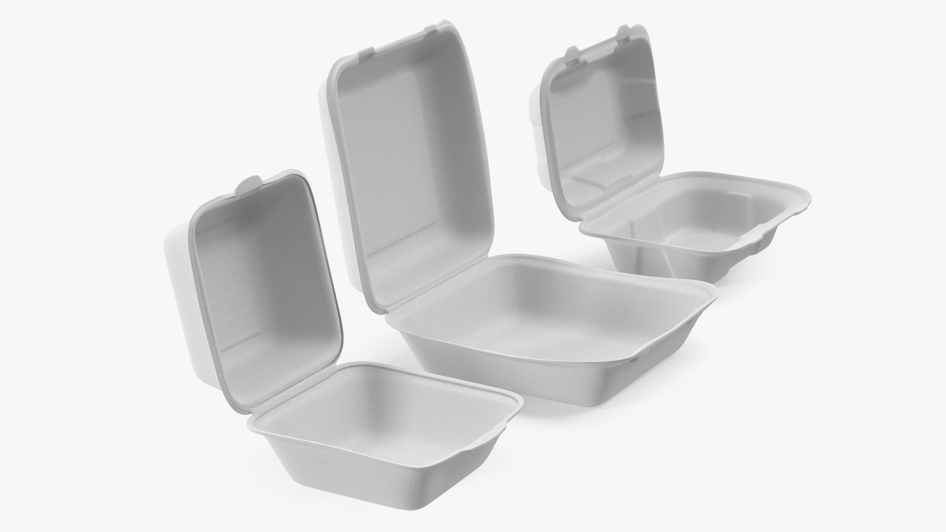 3D Open Food Container Set model