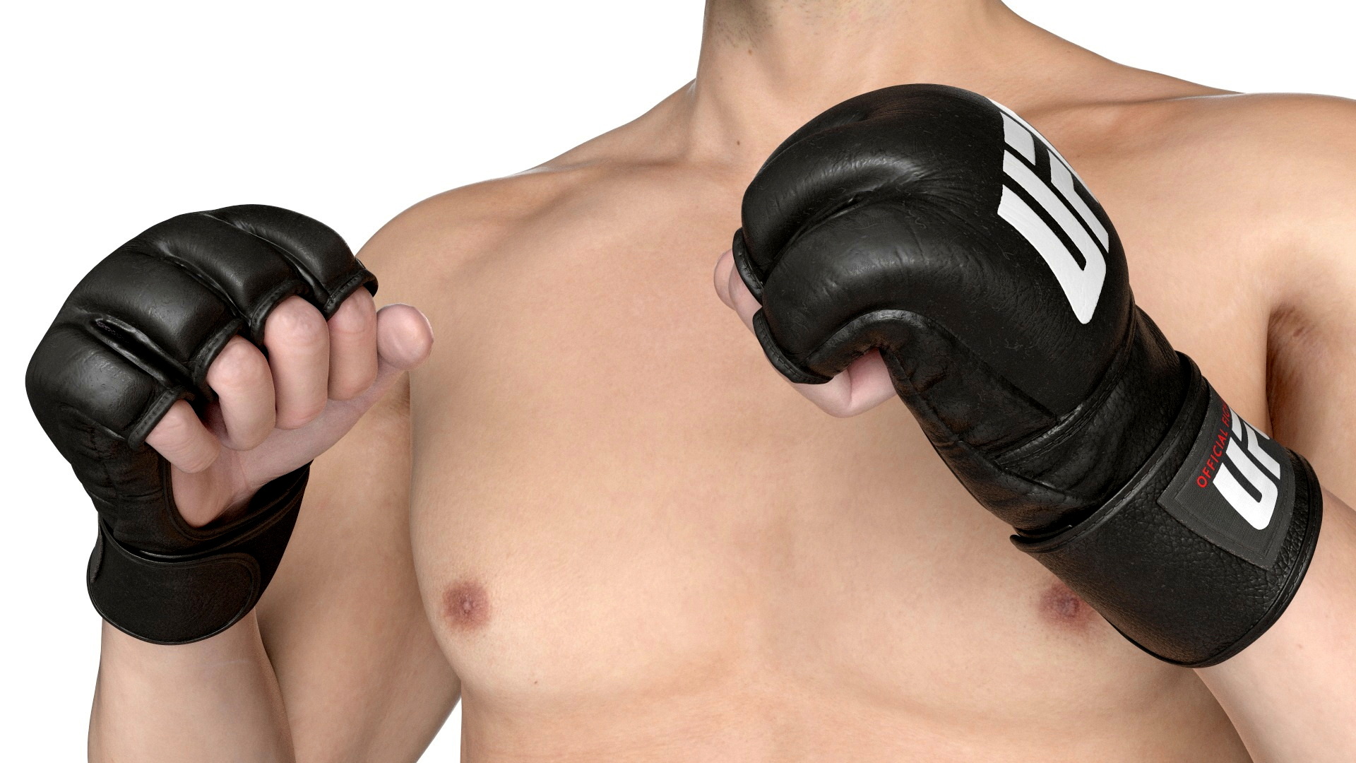 3D Fighter UFC MMA in Fighting Stance Fur model
