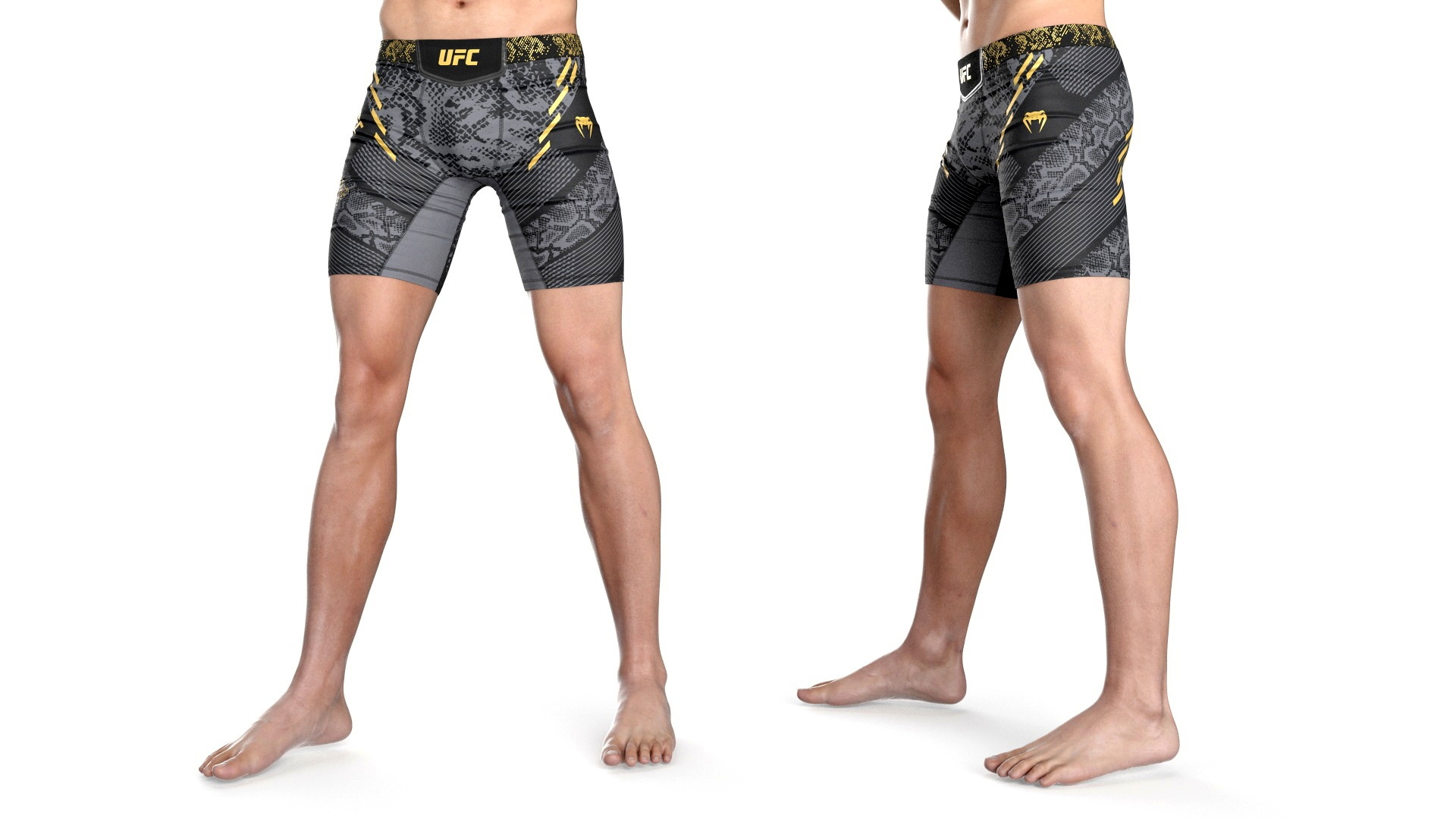 3D Fighter UFC MMA in Fighting Stance Fur model