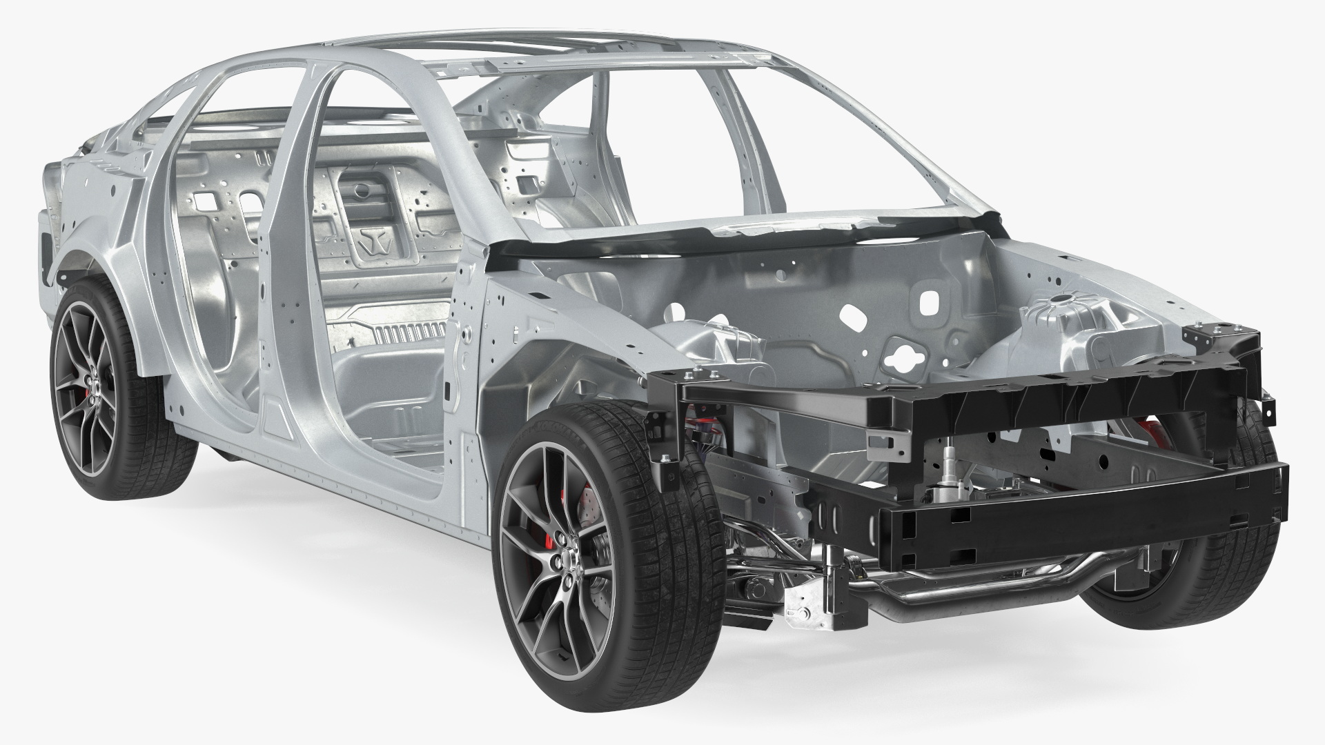 3D Car Frame with Wheels
