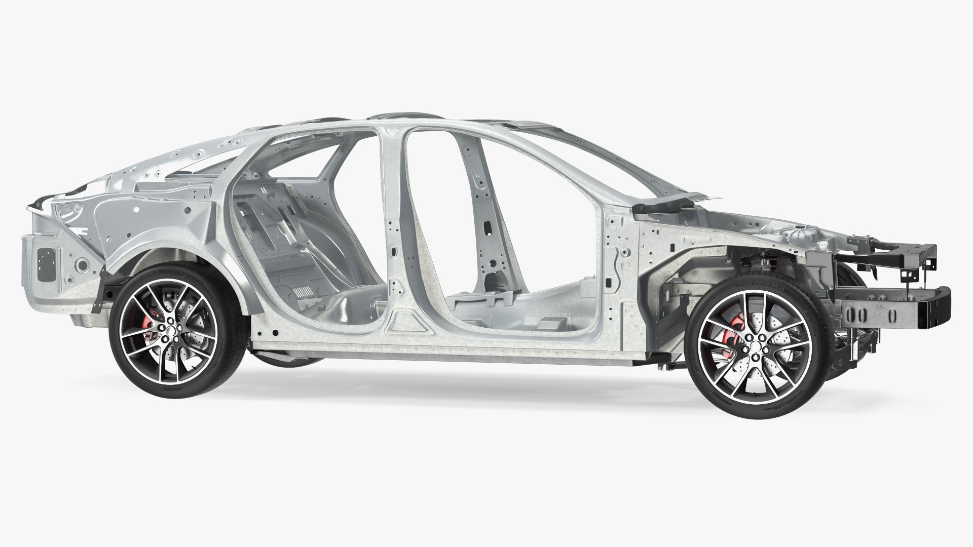 3D Car Frame with Wheels
