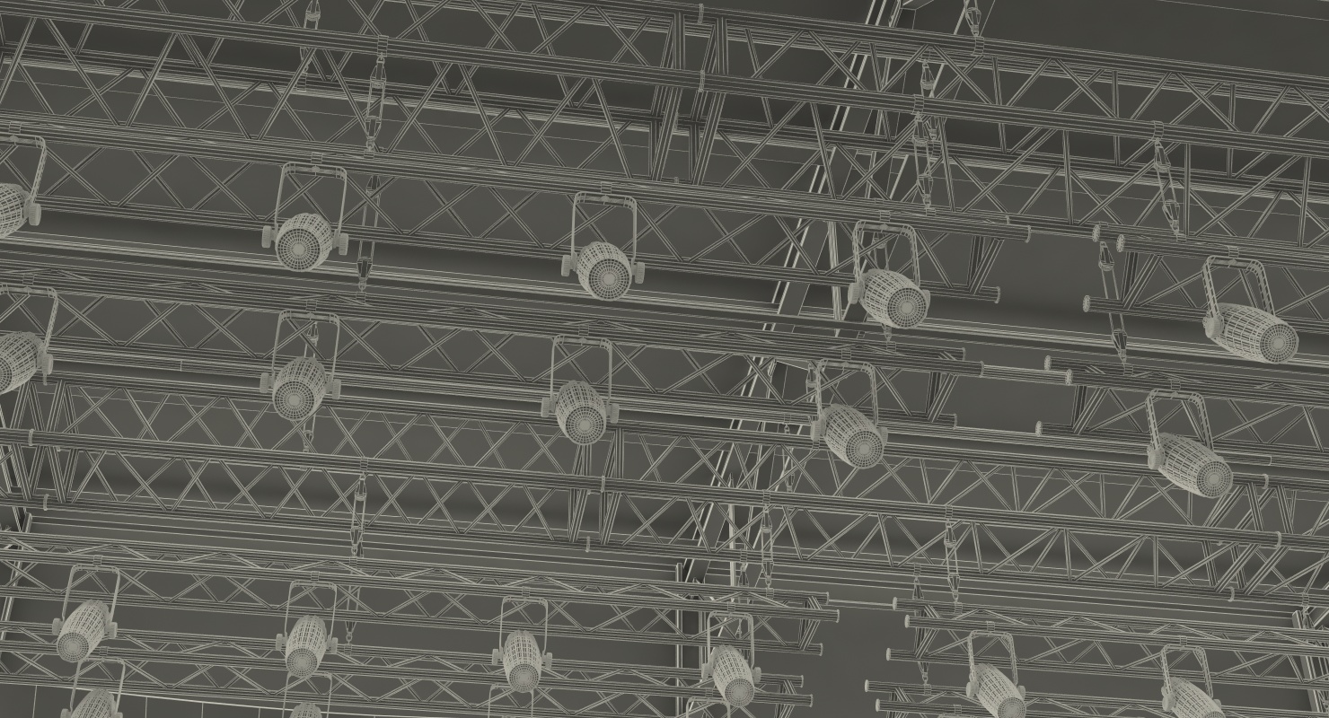 3D Theater Stage Opened Curtain model