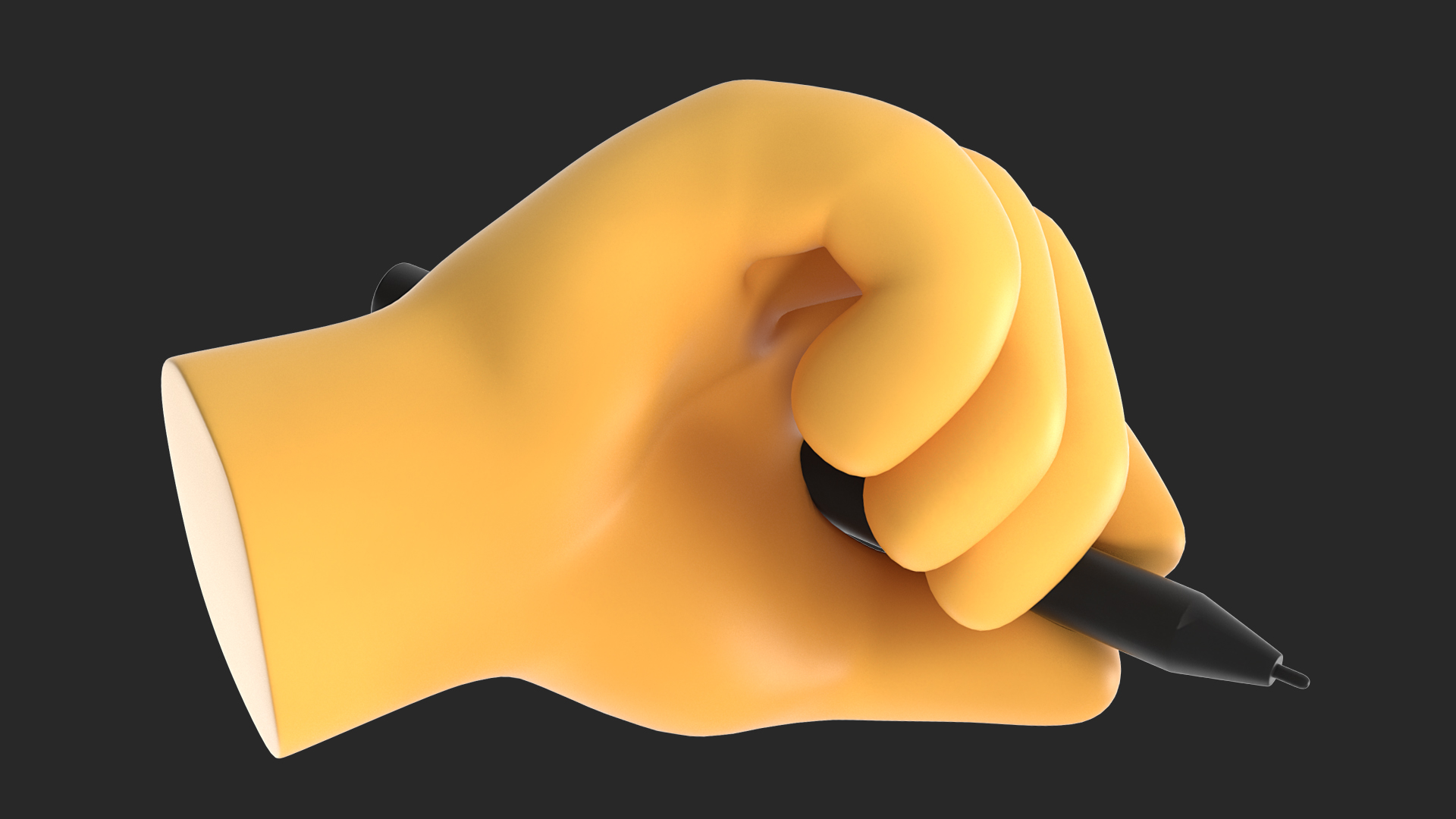 3D Writing Hand Emoji model