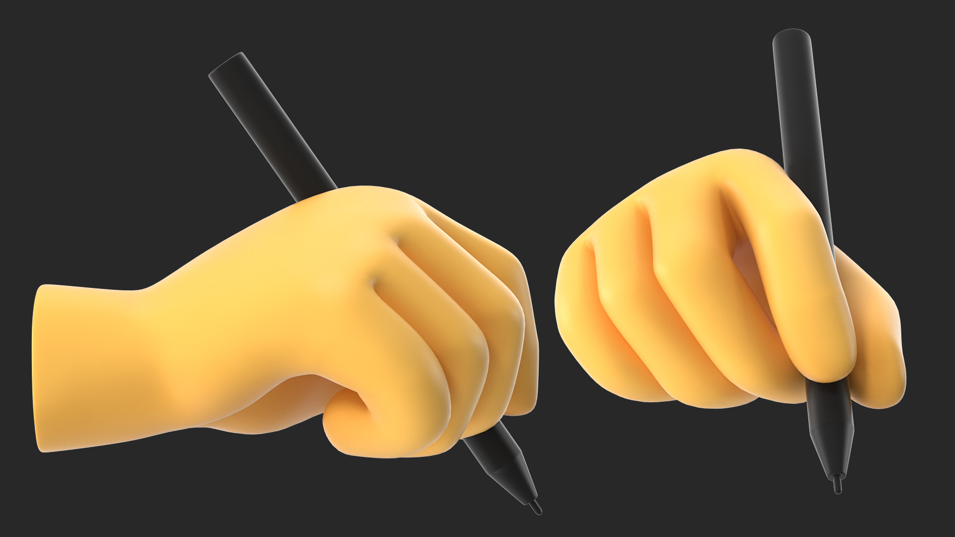 3D Writing Hand Emoji model