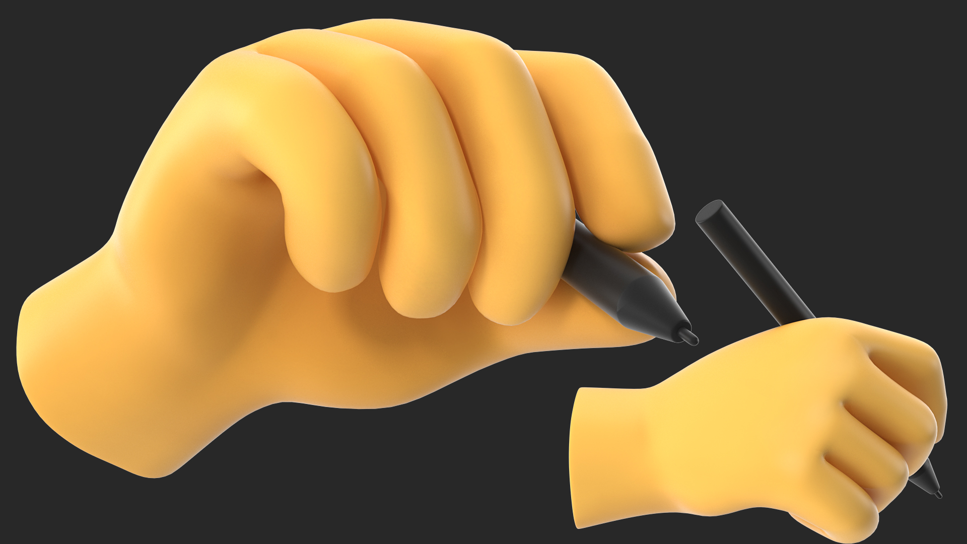 3D Writing Hand Emoji model