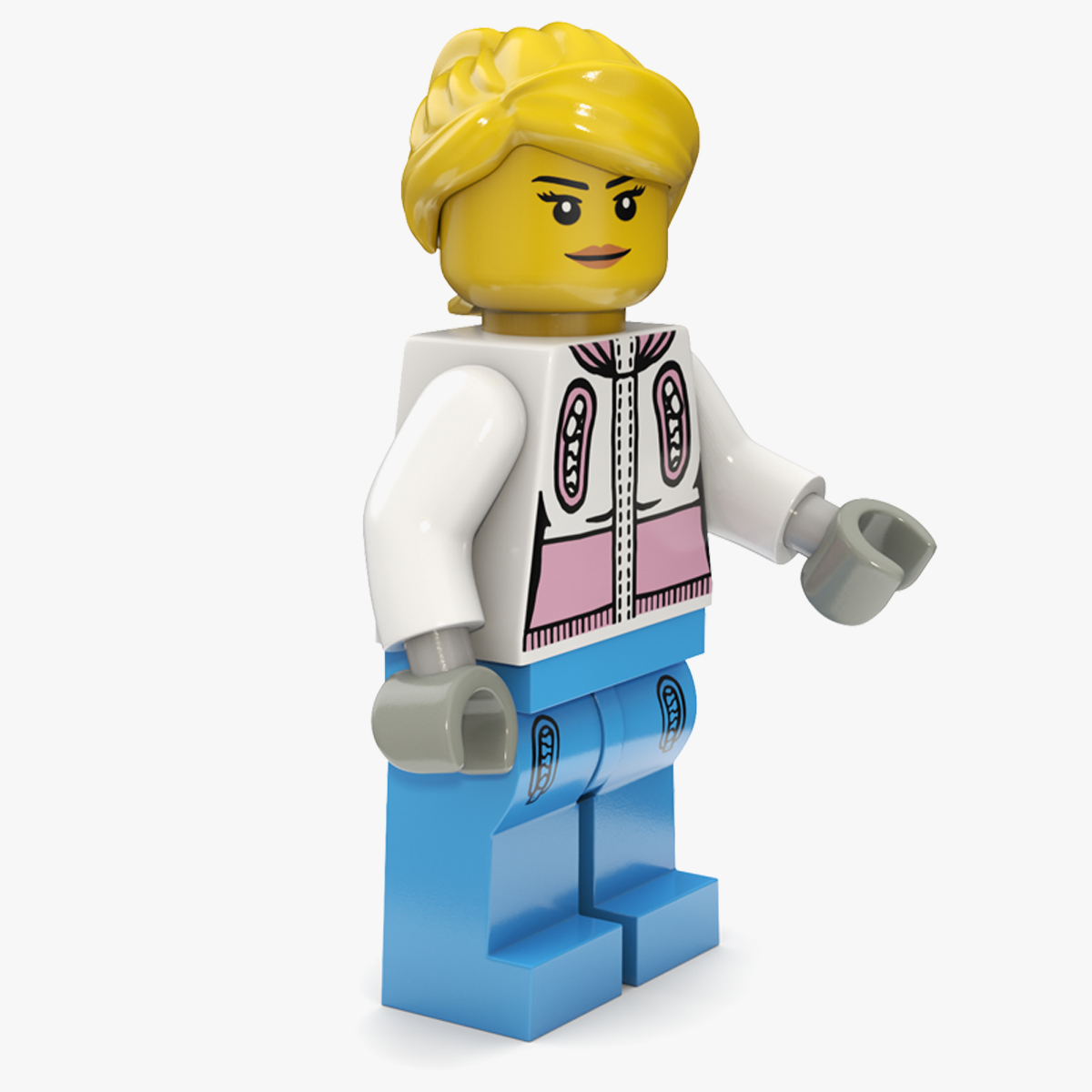 3D Minifigure LEGO Teenager Girl Rigged
