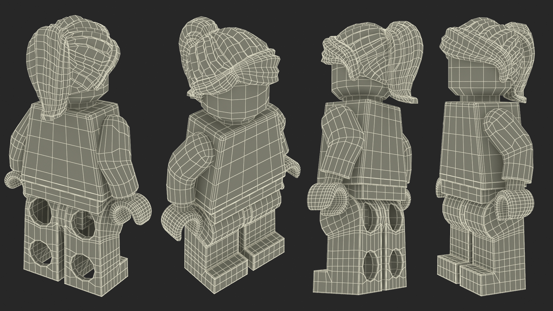 3D Minifigure LEGO Teenager Girl Rigged
