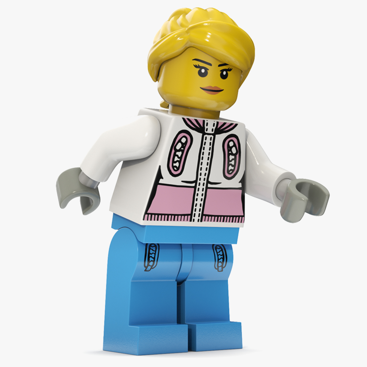 3D Minifigure LEGO Teenager Girl Rigged