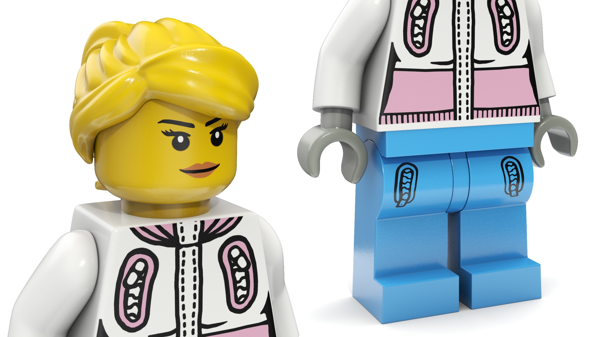 3D Minifigure LEGO Teenager Girl Rigged