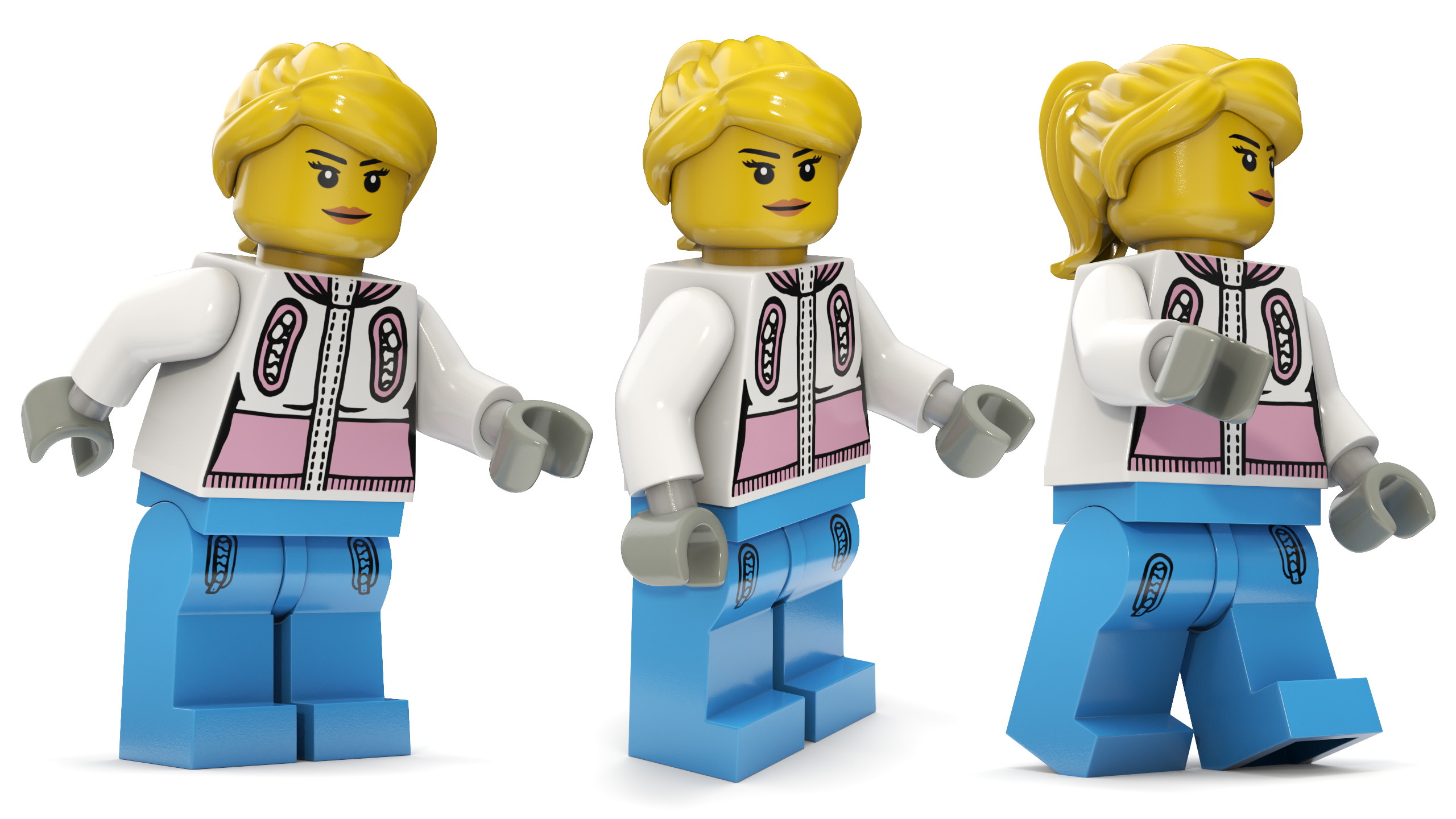 3D Minifigure LEGO Teenager Girl Rigged