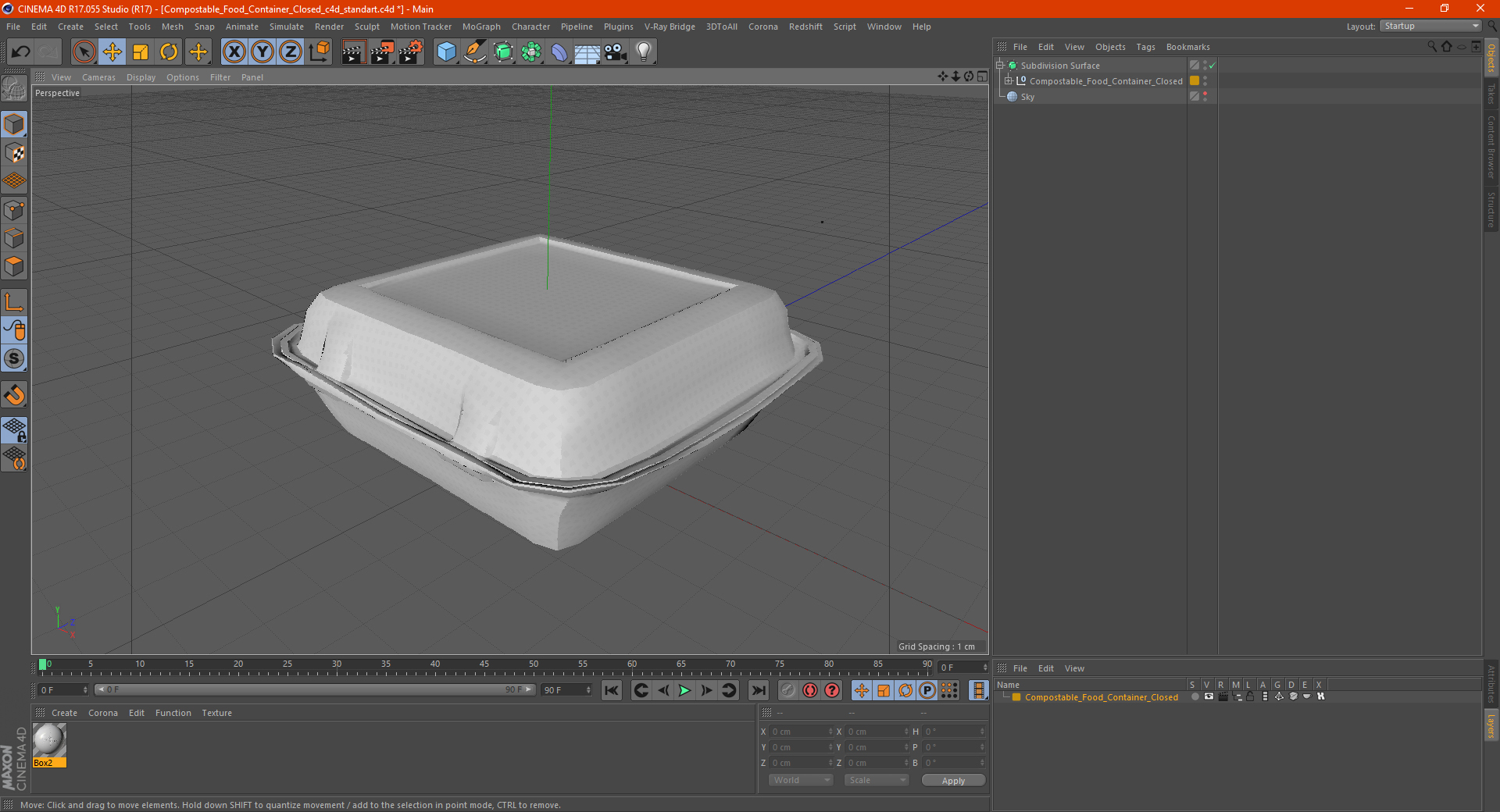 3D Compostable Food Container Closed model