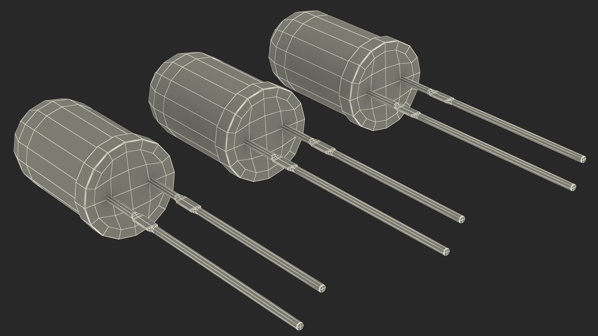 3D model Round Light Emitting Diode Set