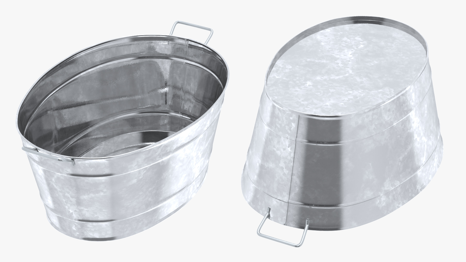 3D model Galvanized Metal Container Set
