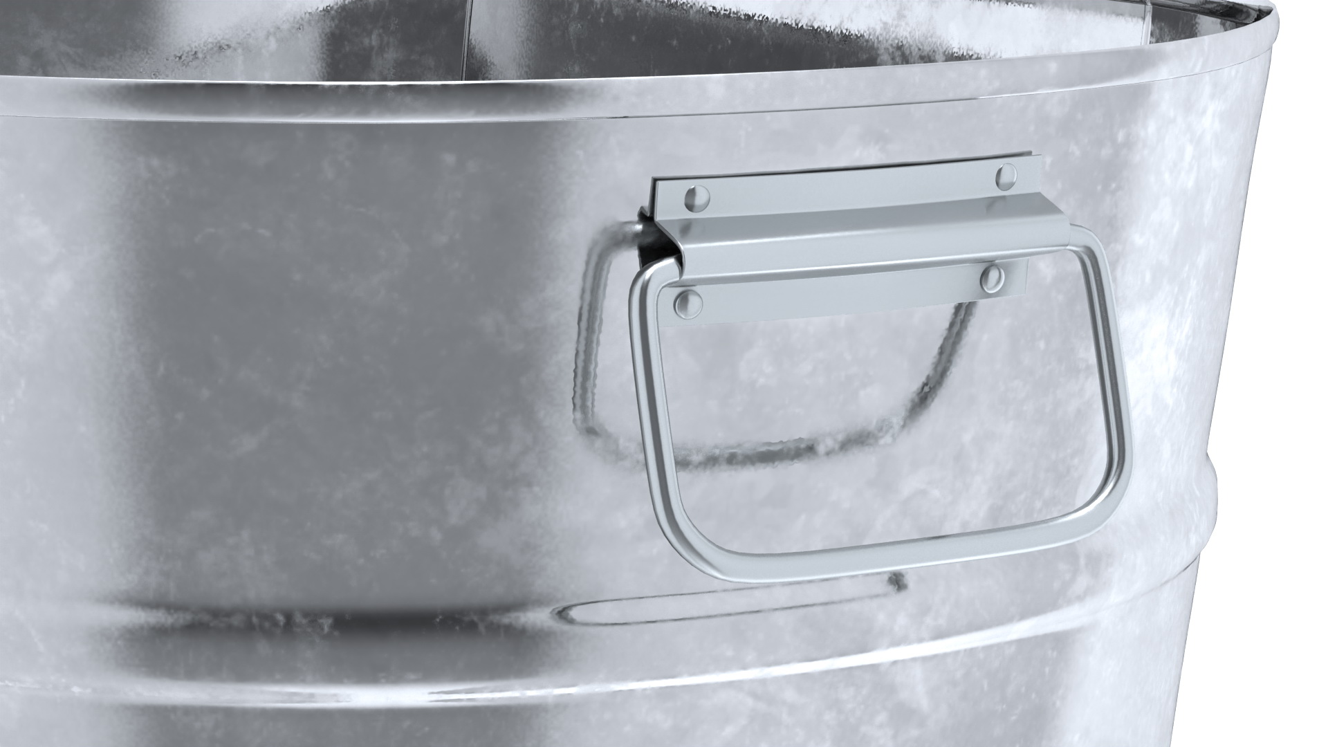 3D model Galvanized Metal Container Set