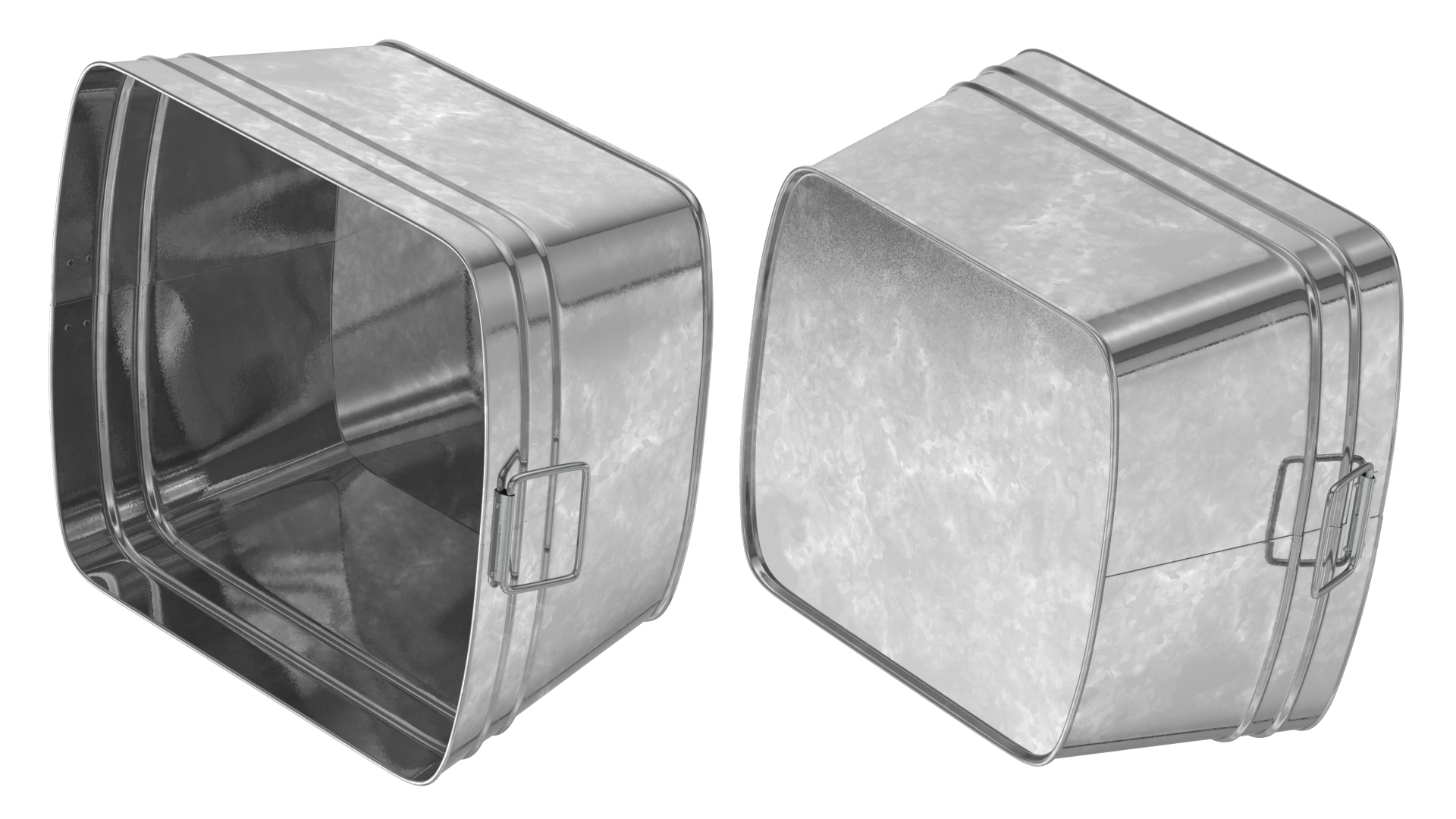 3D model Galvanized Metal Container Set
