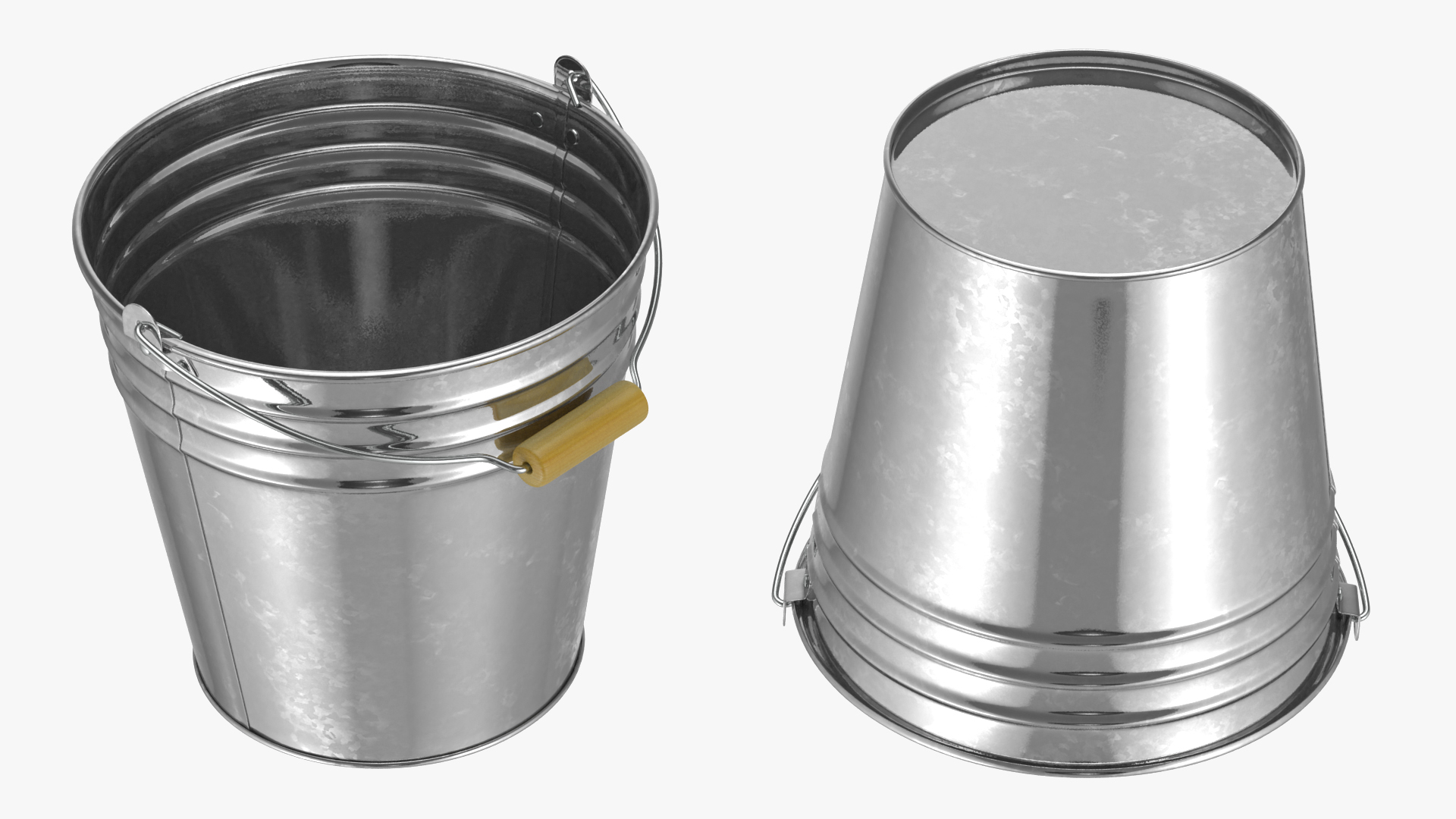 3D model Galvanized Metal Container Set