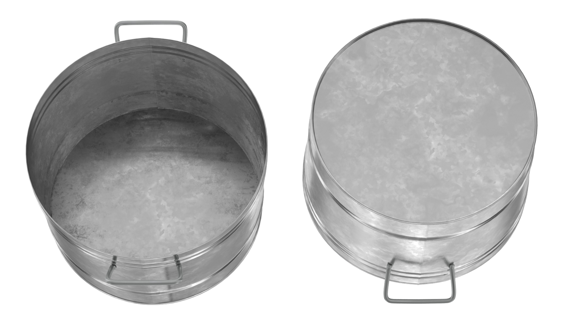 3D model Galvanized Metal Container Set