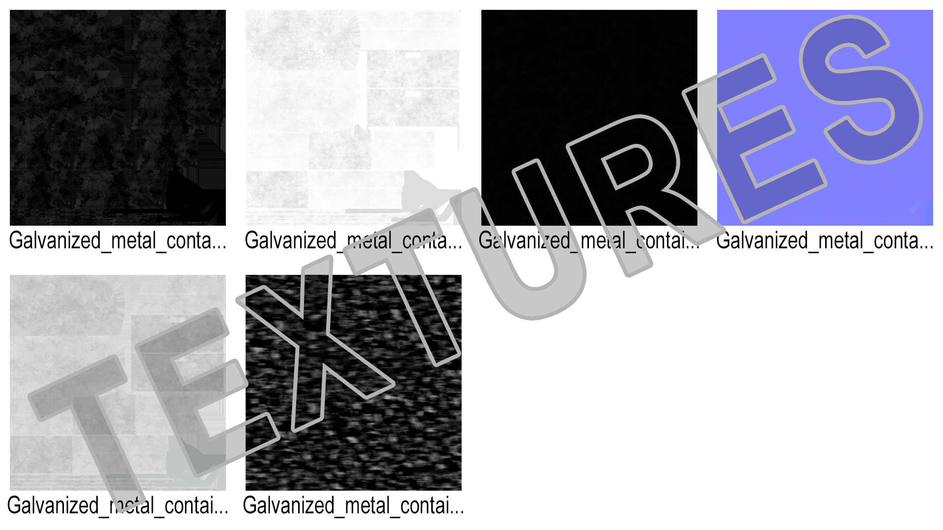 3D model Galvanized Metal Container Set
