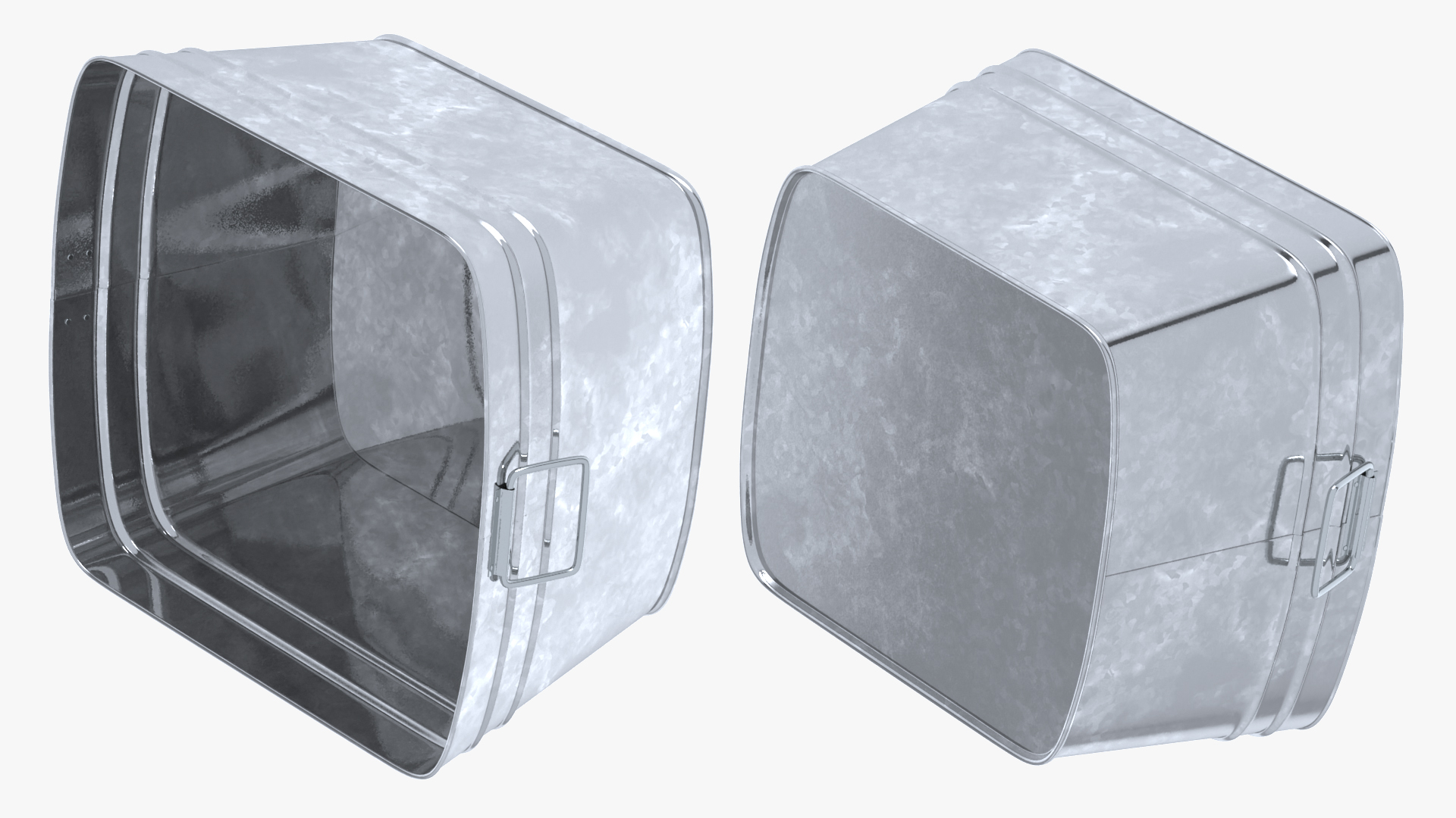 3D model Galvanized Metal Container Set