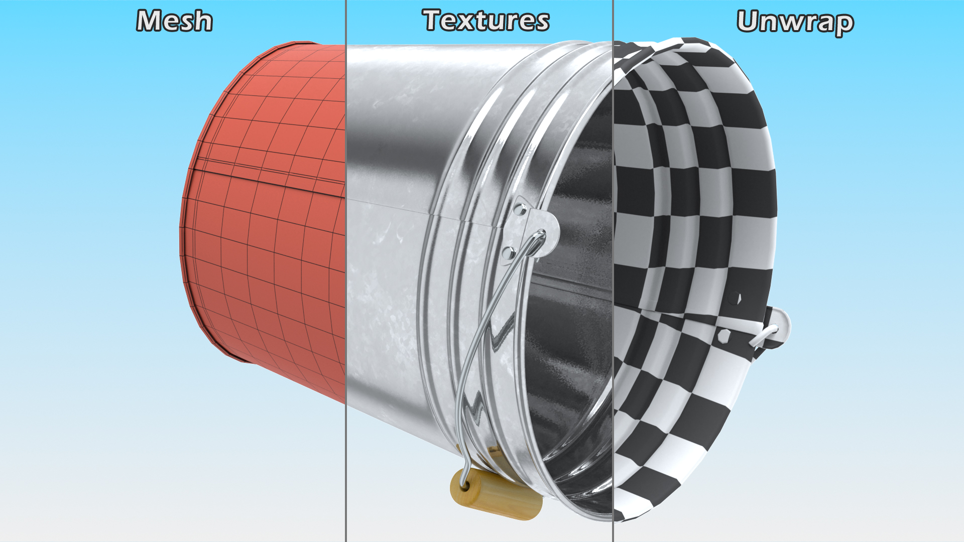 3D model Galvanized Metal Container Set