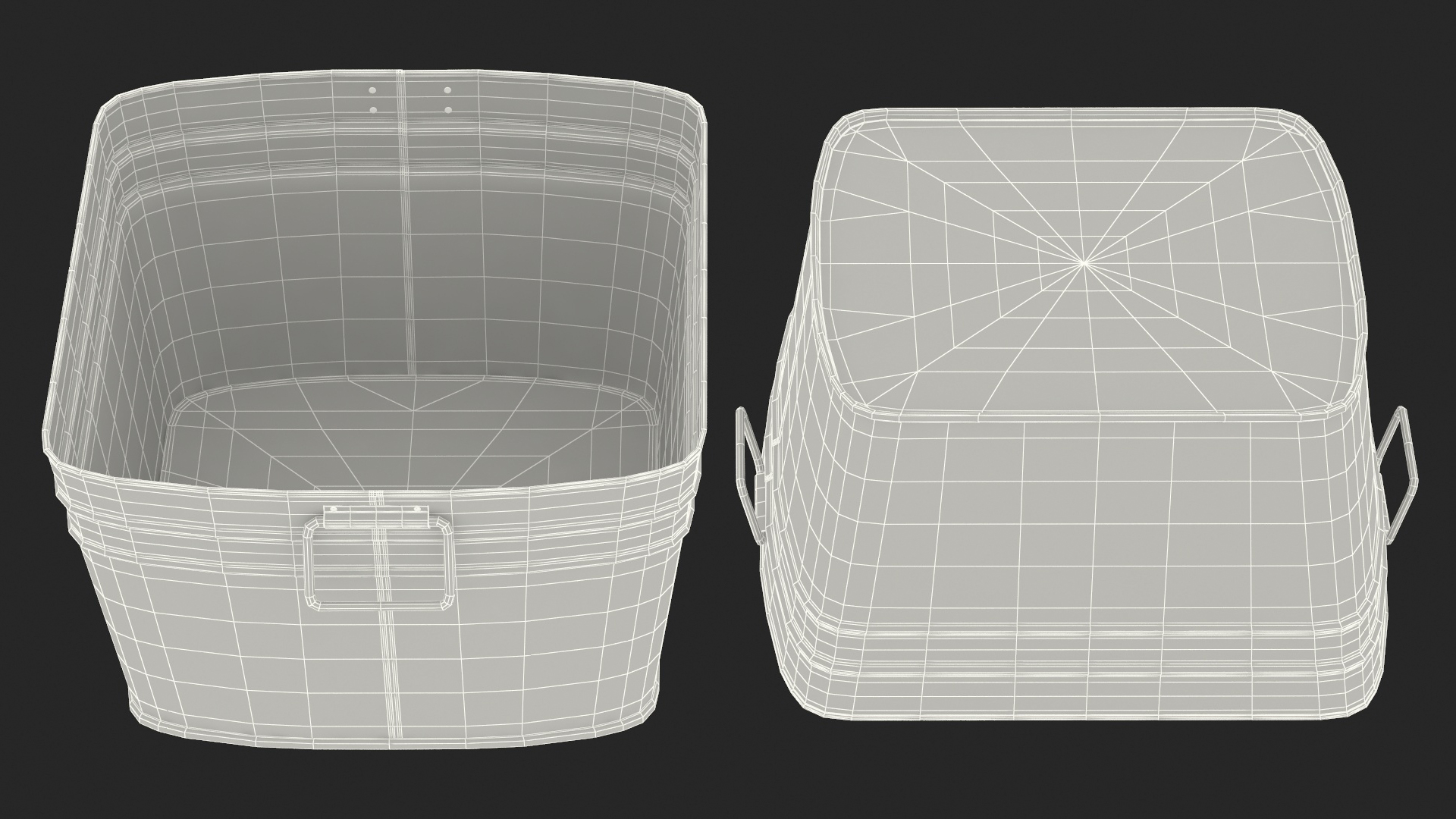 3D model Galvanized Metal Container Set