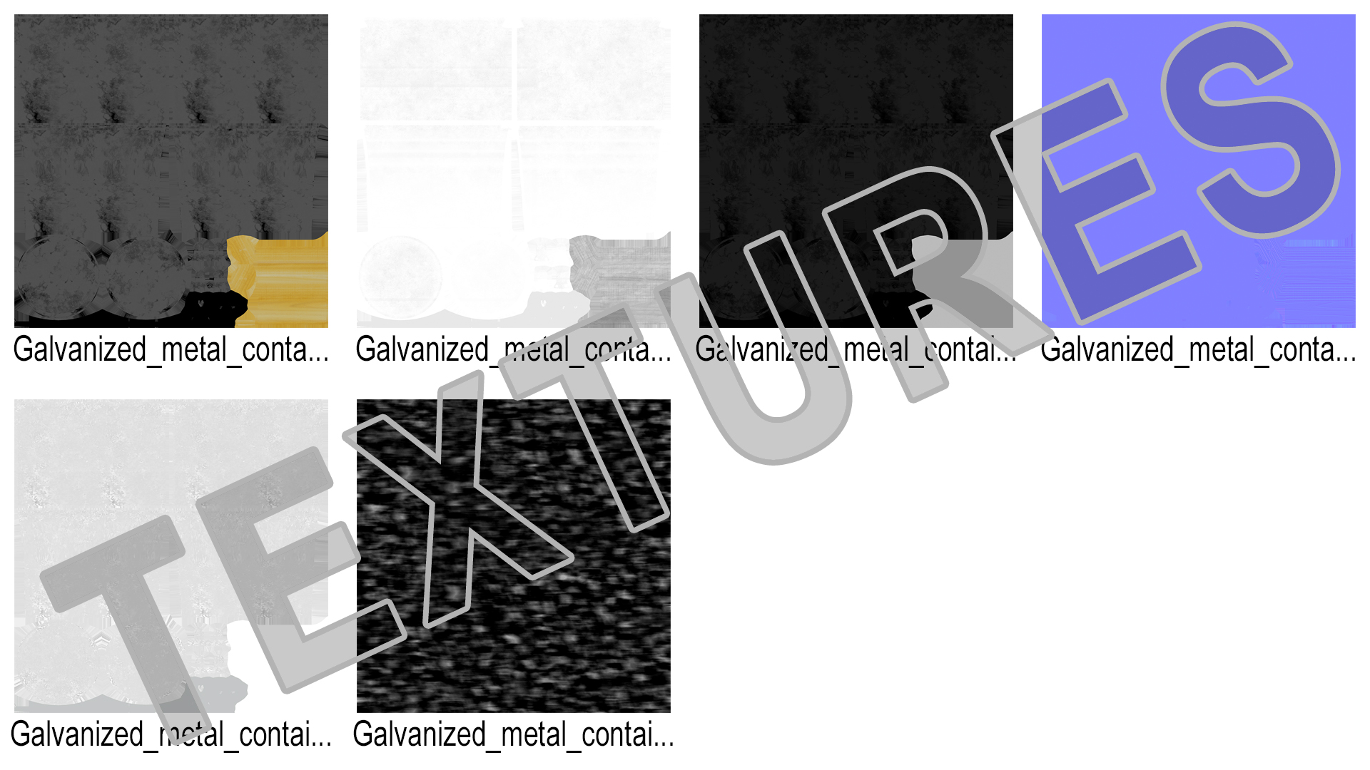3D model Galvanized Metal Container Set