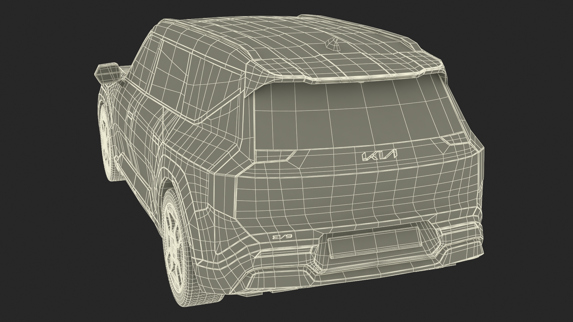 3D KIA EV9 SUV Ocean Blue Simplified model
