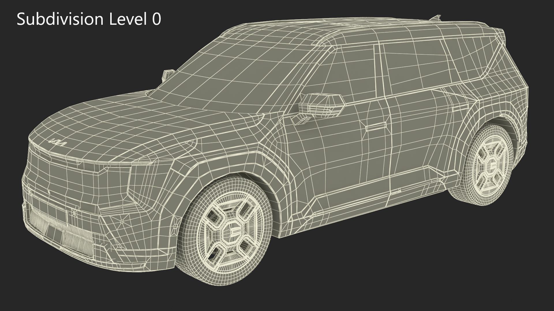 3D KIA EV9 SUV Ocean Blue Simplified model