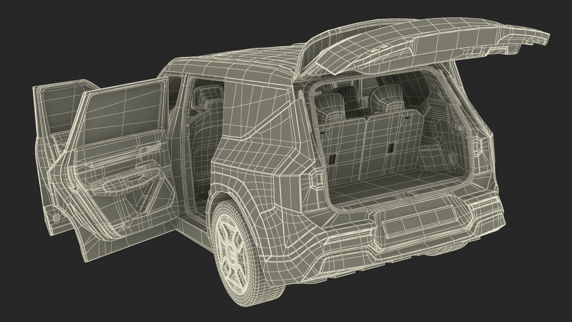 3D KIA EV9 SUV Ocean Blue Simplified model