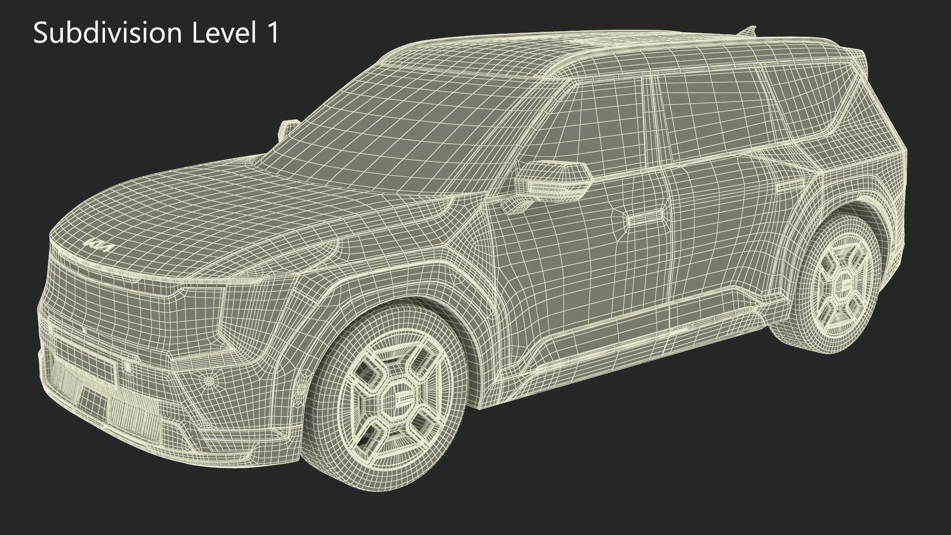 3D KIA EV9 SUV Ocean Blue Simplified model