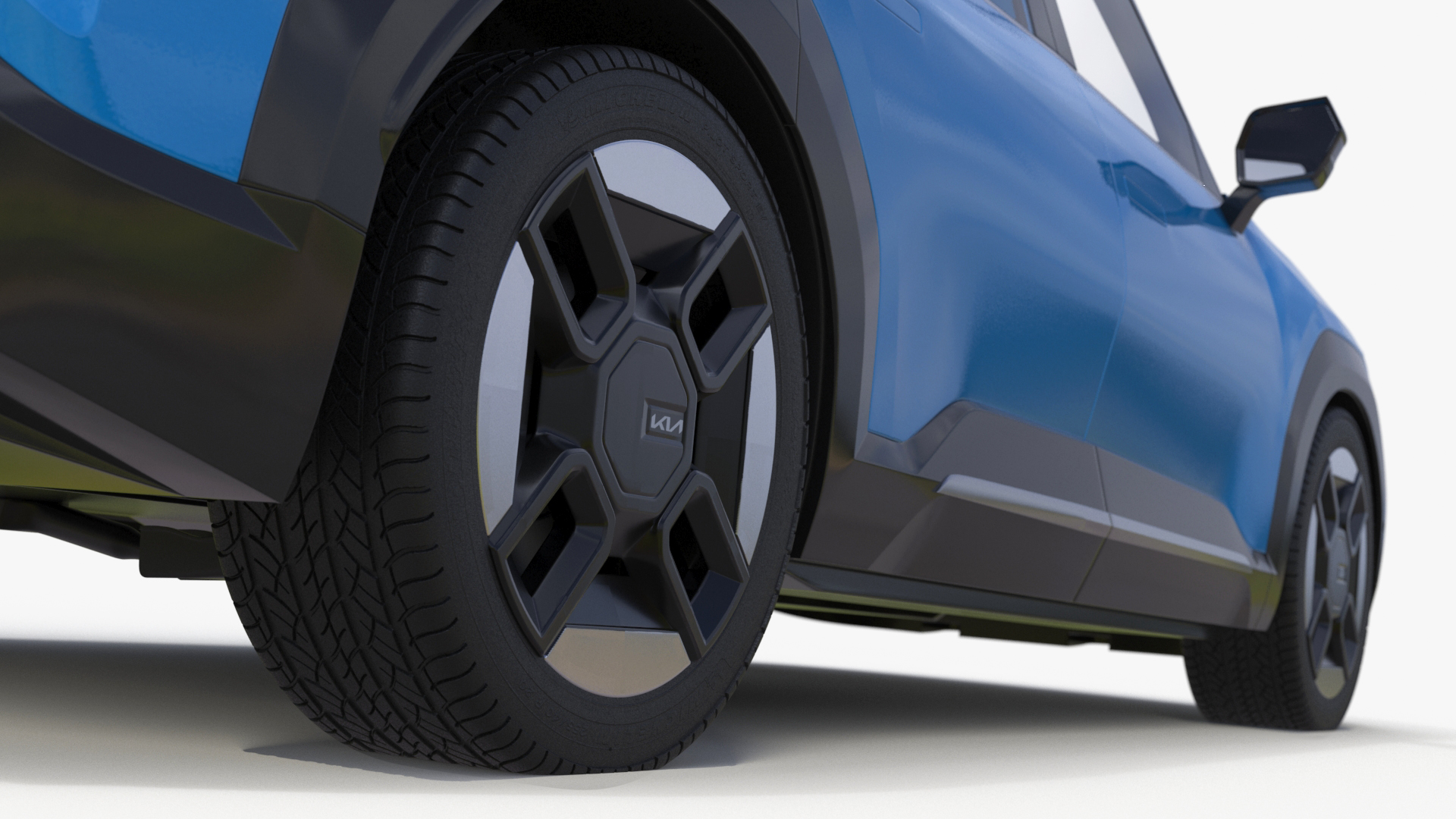 3D KIA EV9 SUV Ocean Blue Simplified model