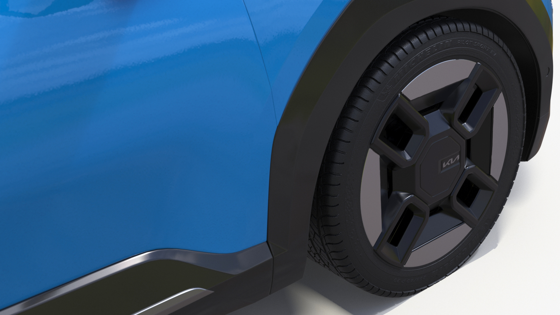 3D KIA EV9 SUV Ocean Blue Simplified model