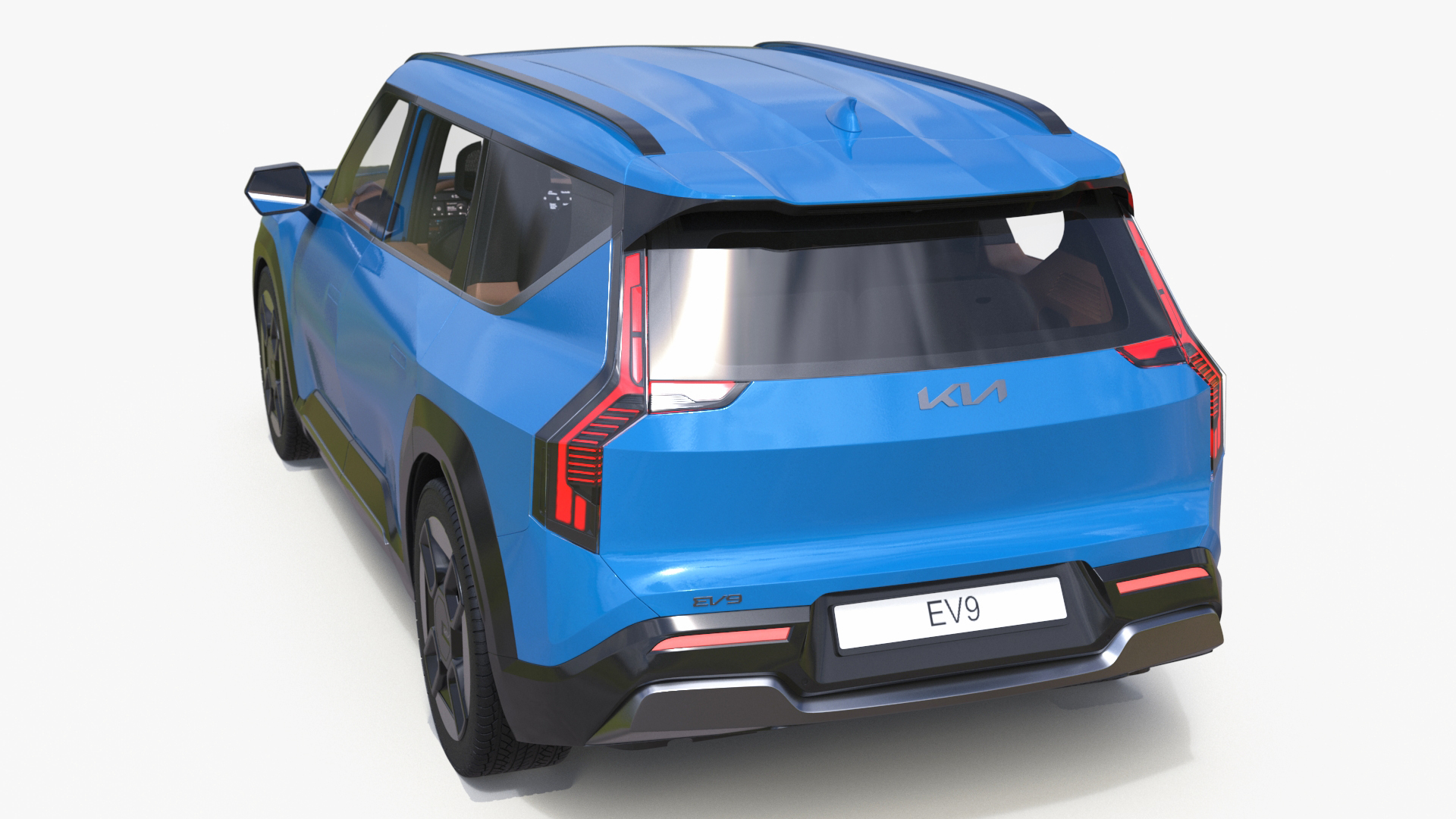 3D KIA EV9 SUV Ocean Blue Simplified model