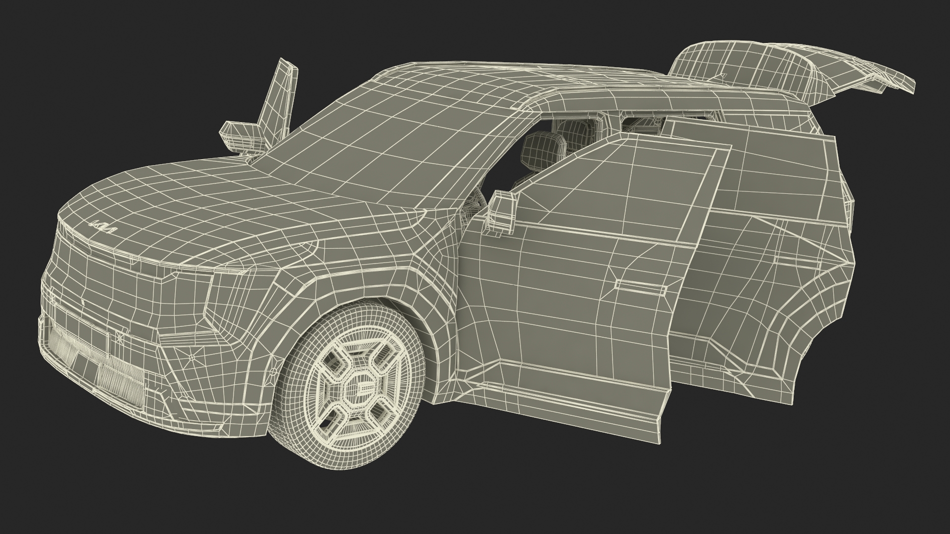 3D KIA EV9 SUV Ocean Blue Simplified model