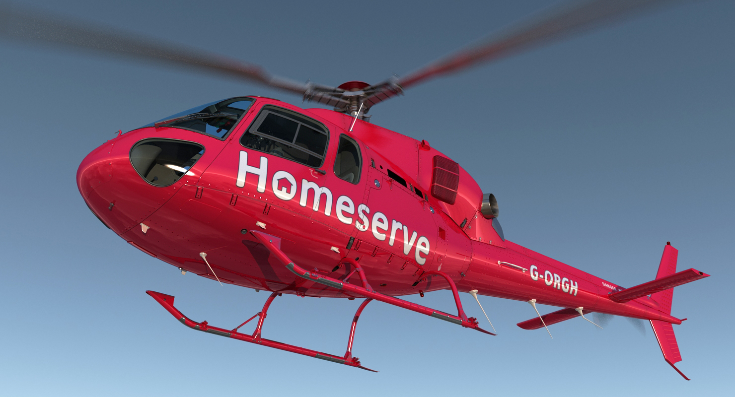 3D Homeserve Helicopter Eurocopter AS 355N Rigged
