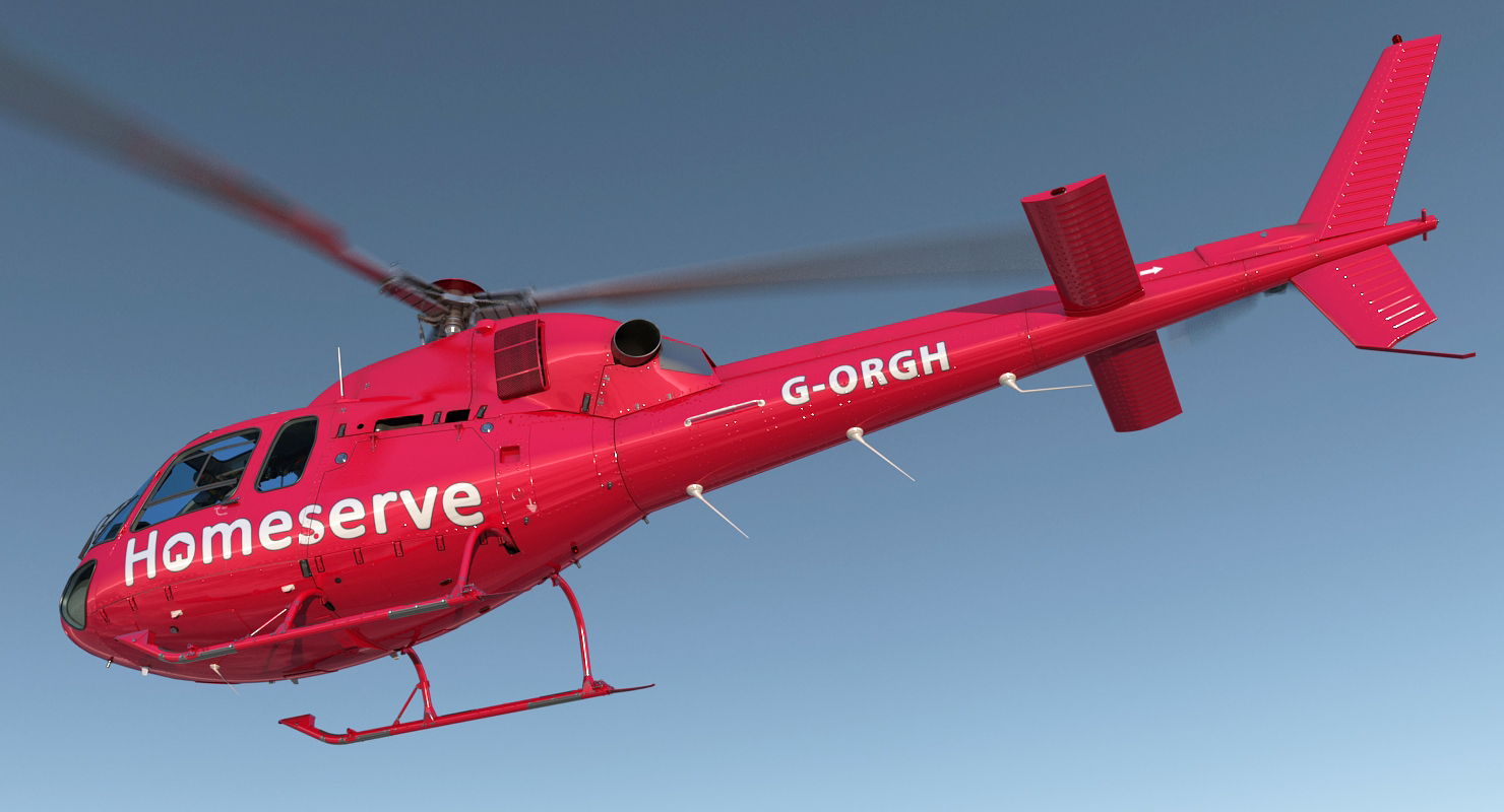 3D Homeserve Helicopter Eurocopter AS 355N Rigged