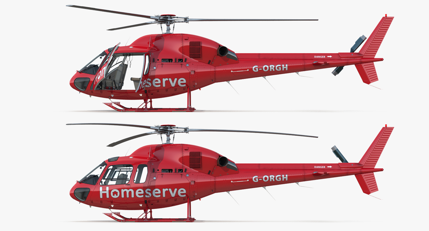3D Homeserve Helicopter Eurocopter AS 355N Rigged